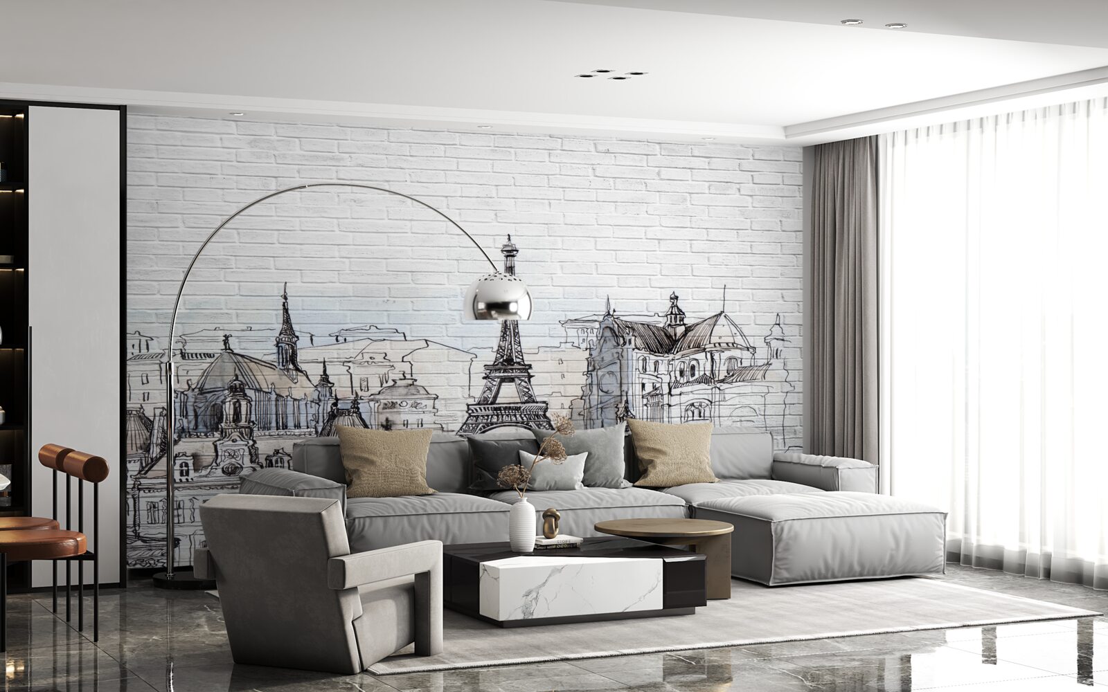 Fototapet fotografie a monumentelor din paris