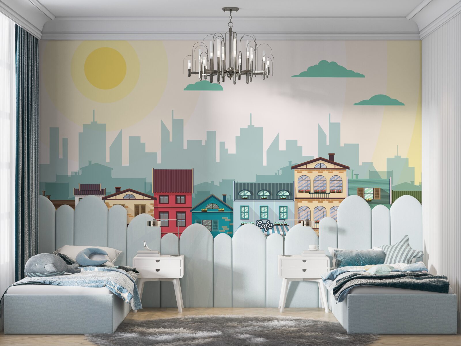 Fototapet Case frumoase în culori diferite