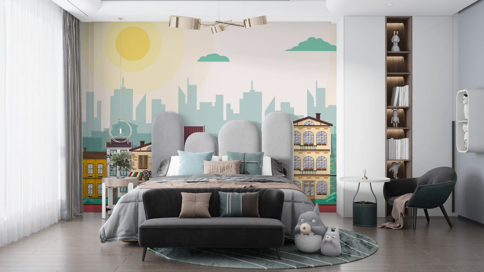 Fototapet Case frumoase în culori diferite