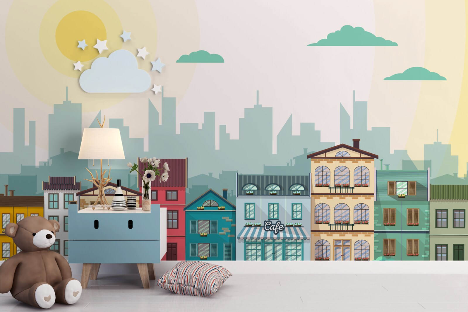 Fototapet Case frumoase în culori diferite