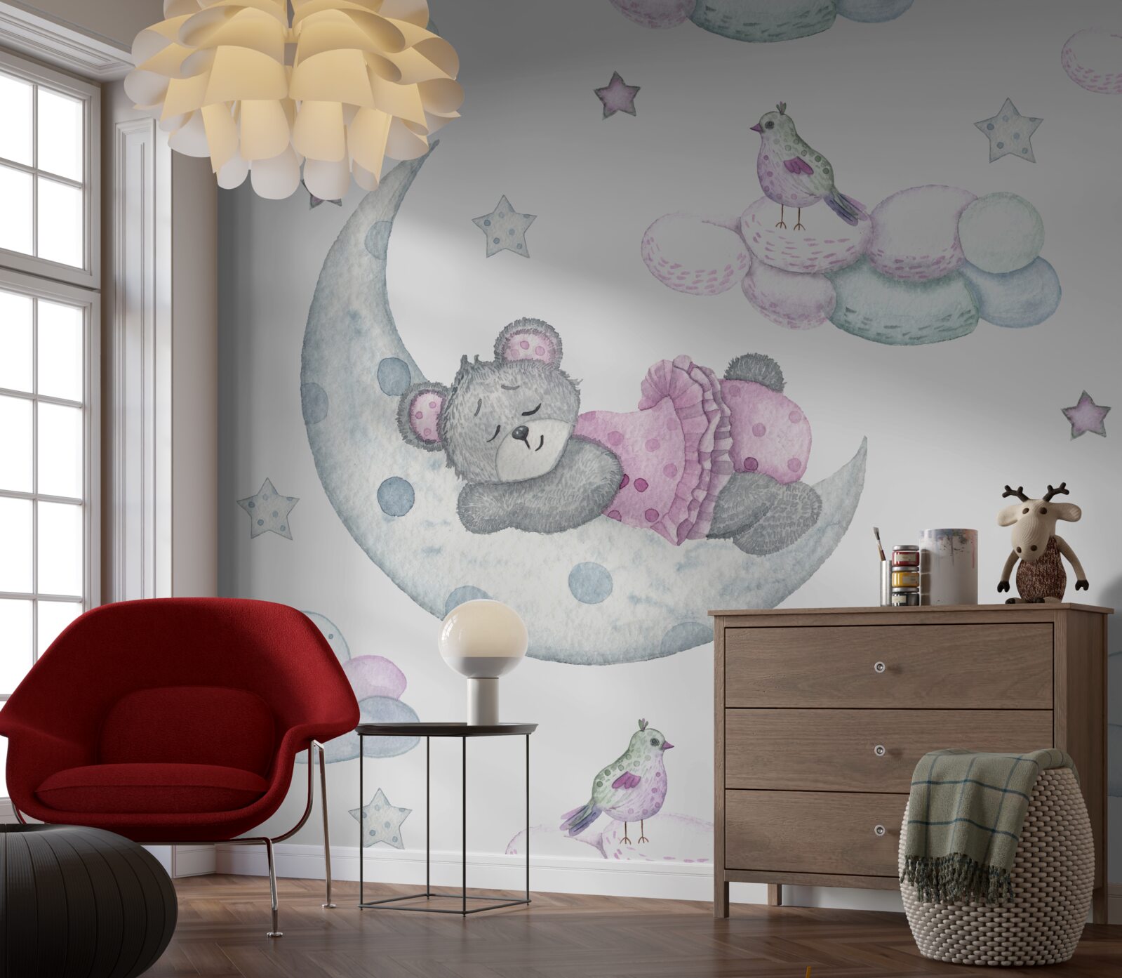 Fototapet pe satelitul pământului sforăie ursul