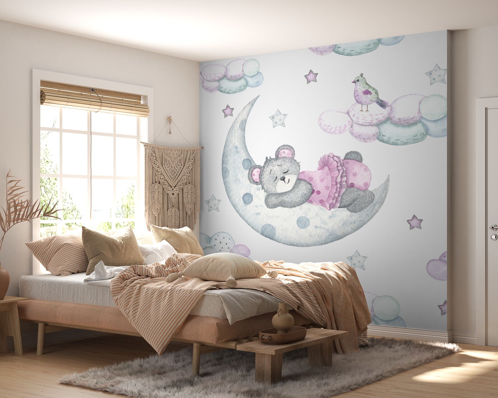 Fototapet pe satelitul pământului sforăie ursul