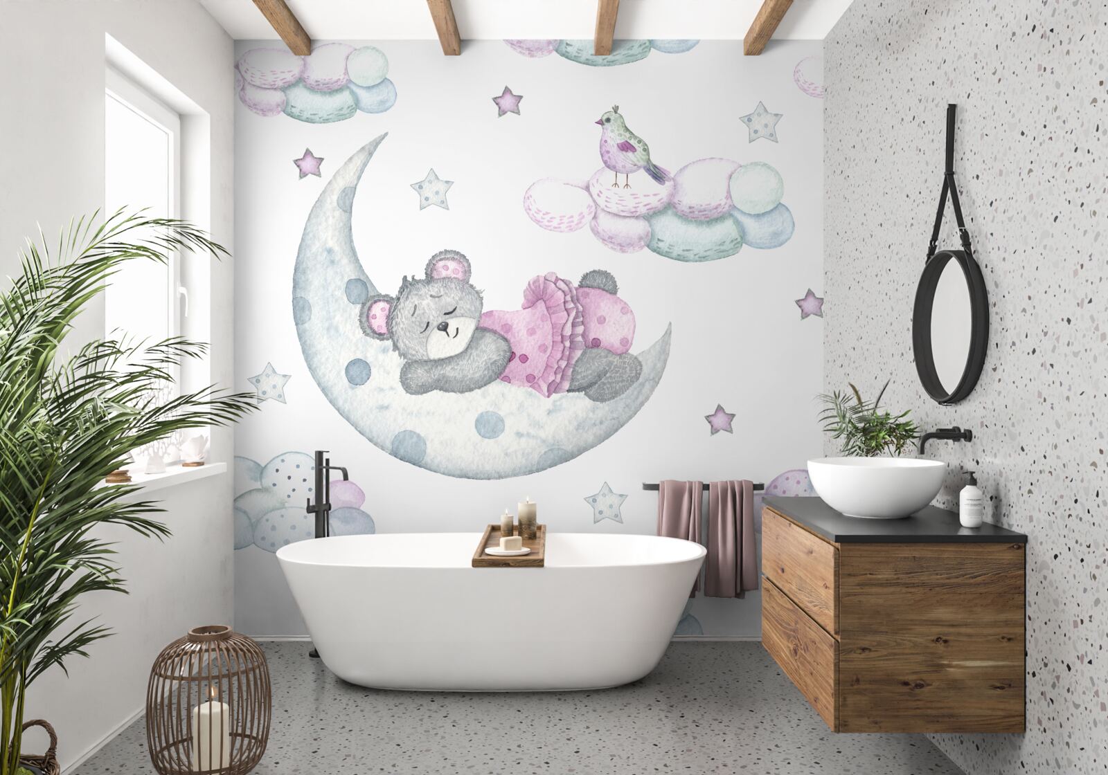 Fototapet pe satelitul pământului sforăie ursul