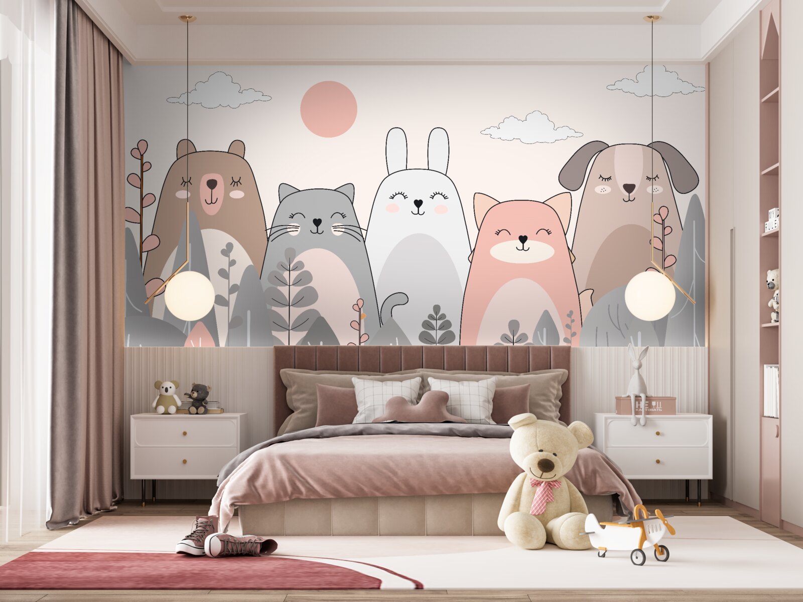 Fototapet cinci animale fermecătoare și diverse