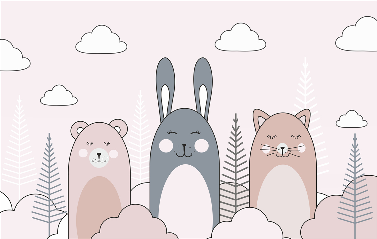 Fototapet animalele zâmbesc cu ochii încleștați