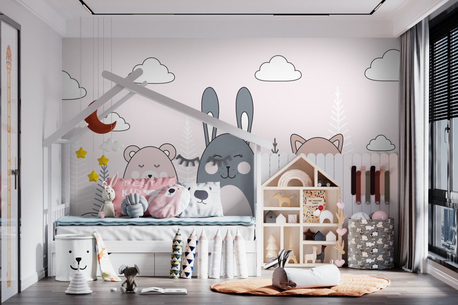 Fototapet animalele zâmbesc cu ochii încleștați