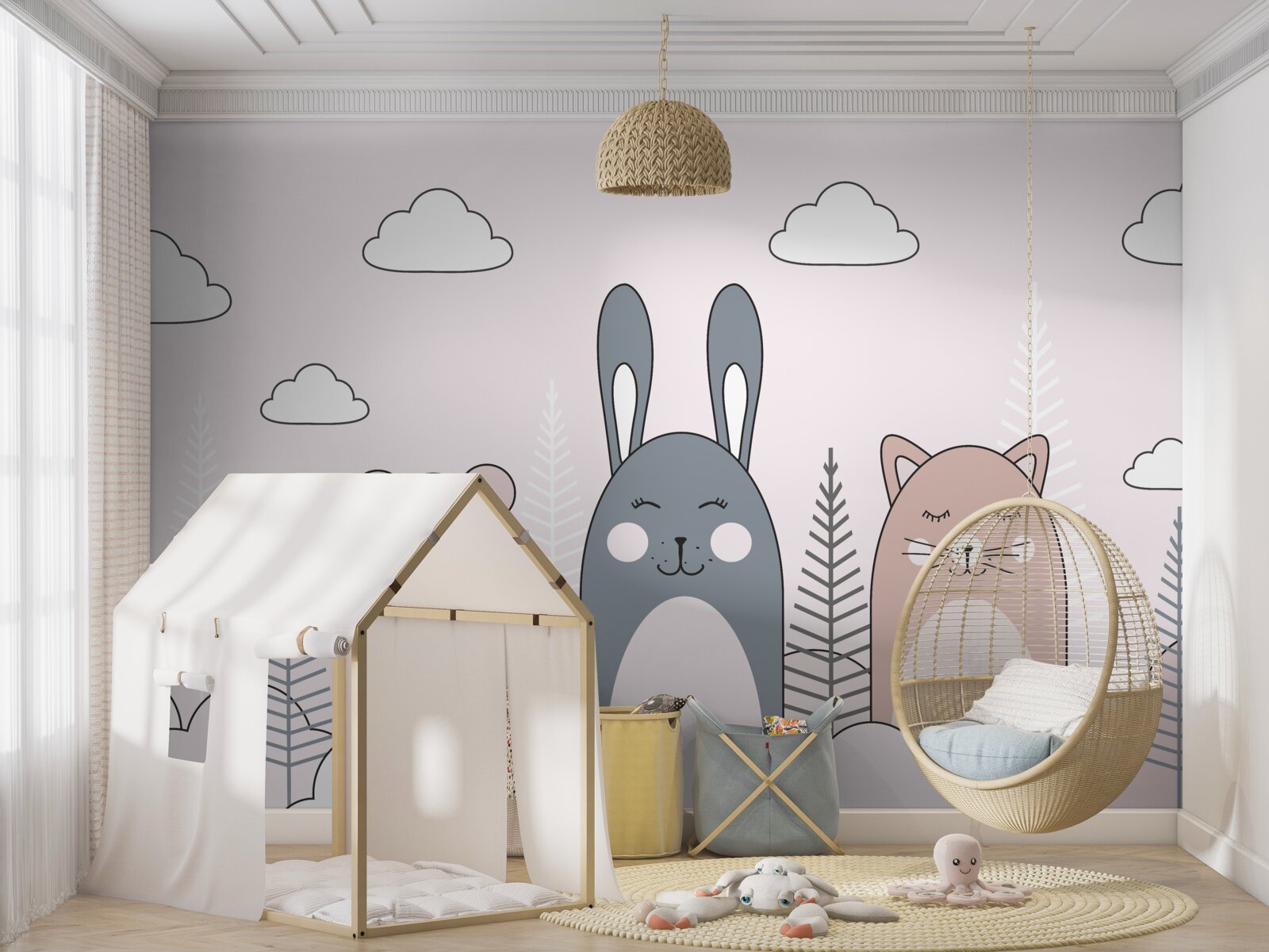 Fototapet animalele zâmbesc cu ochii încleștați