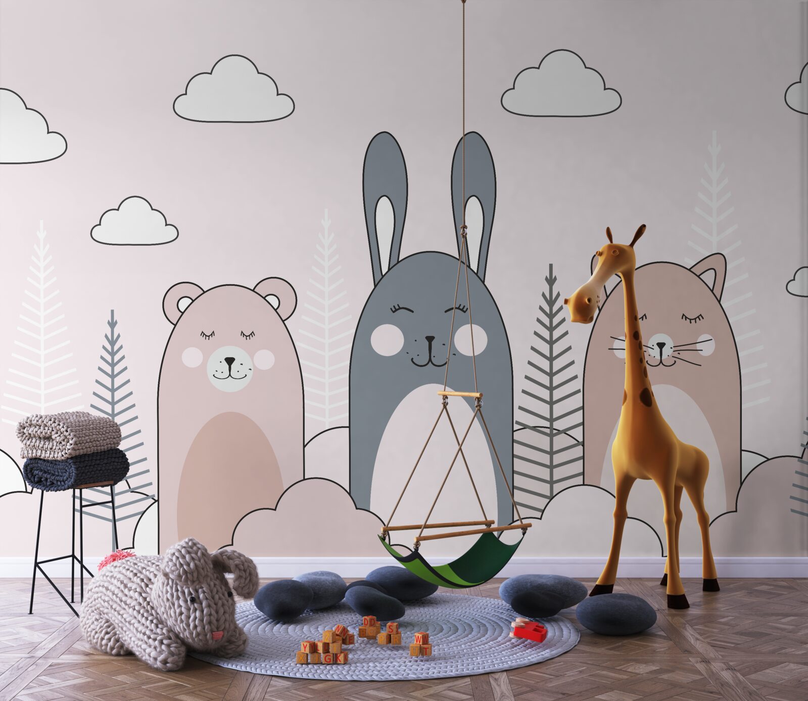 Fototapet animalele zâmbesc cu ochii încleștați