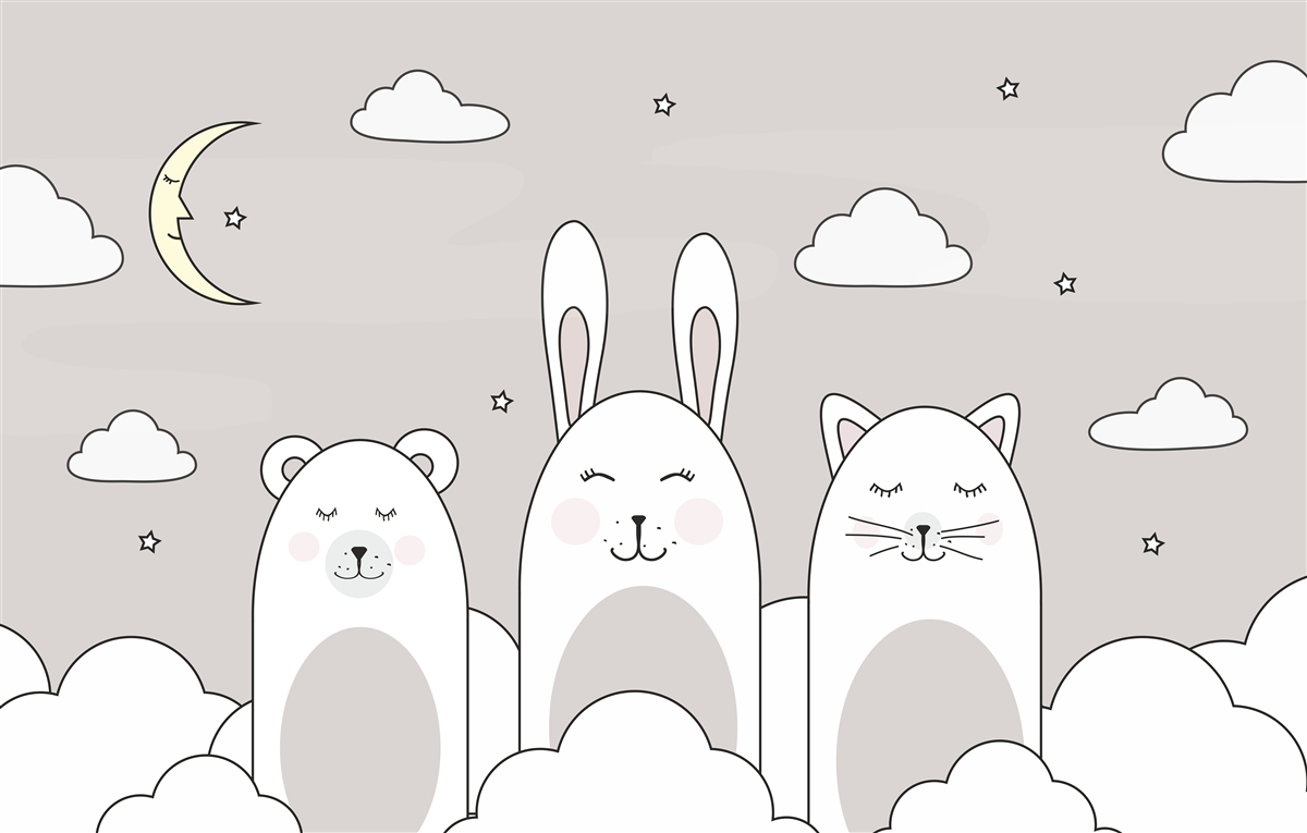 Fototapet Animăluțele drăguțe adorm