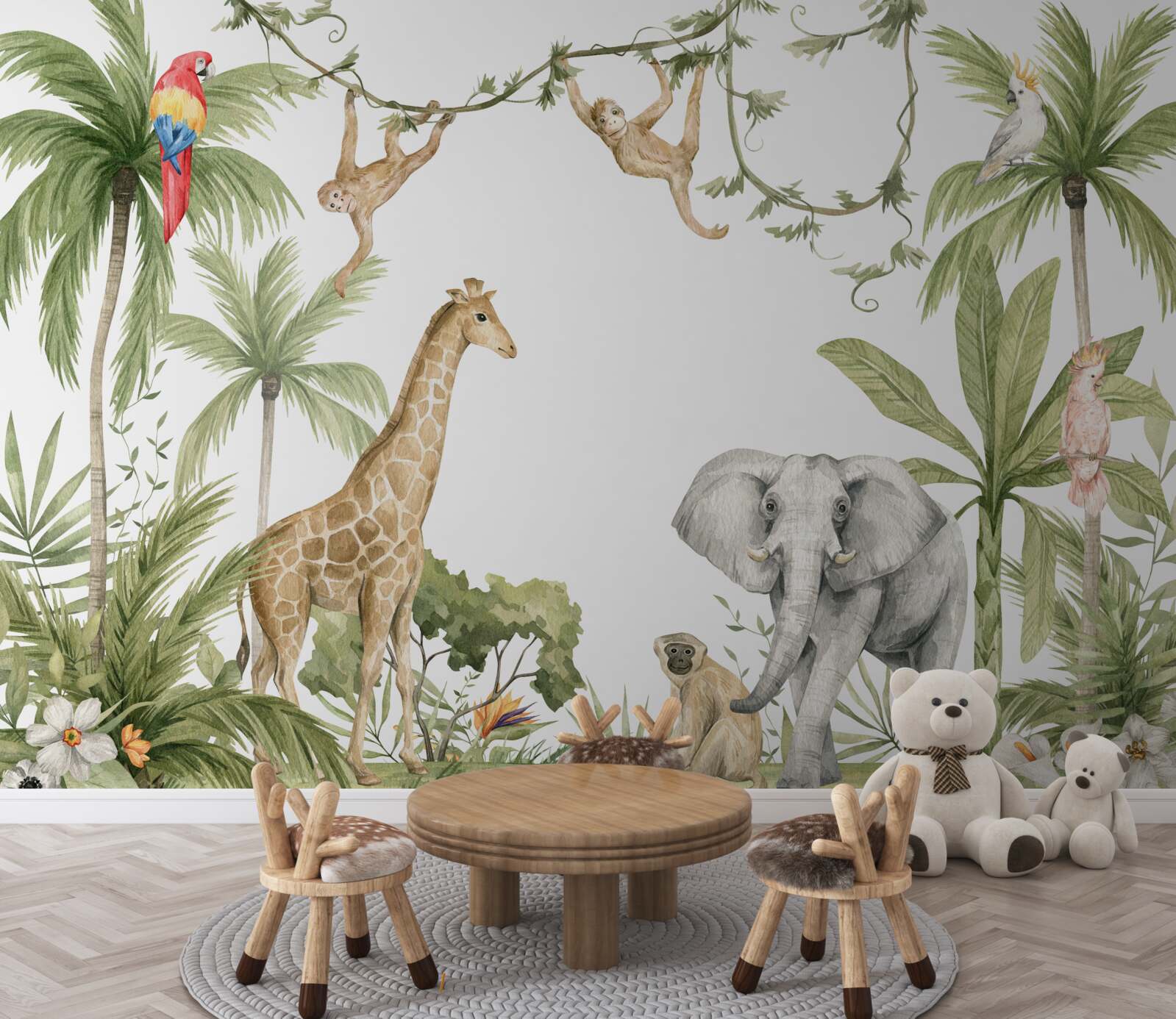 Fototapet animale din pădurea tropicală