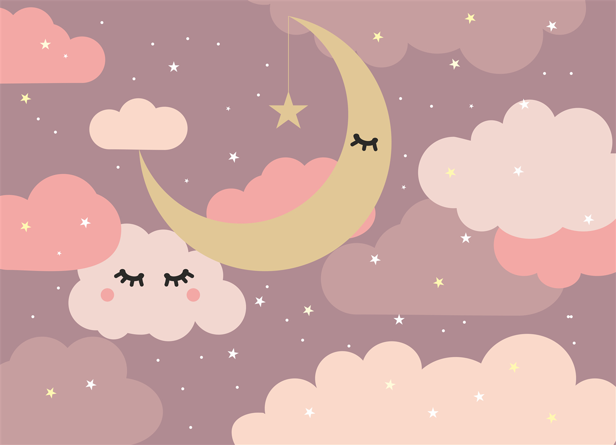 Fototapet luna și un nor mic cu ochi