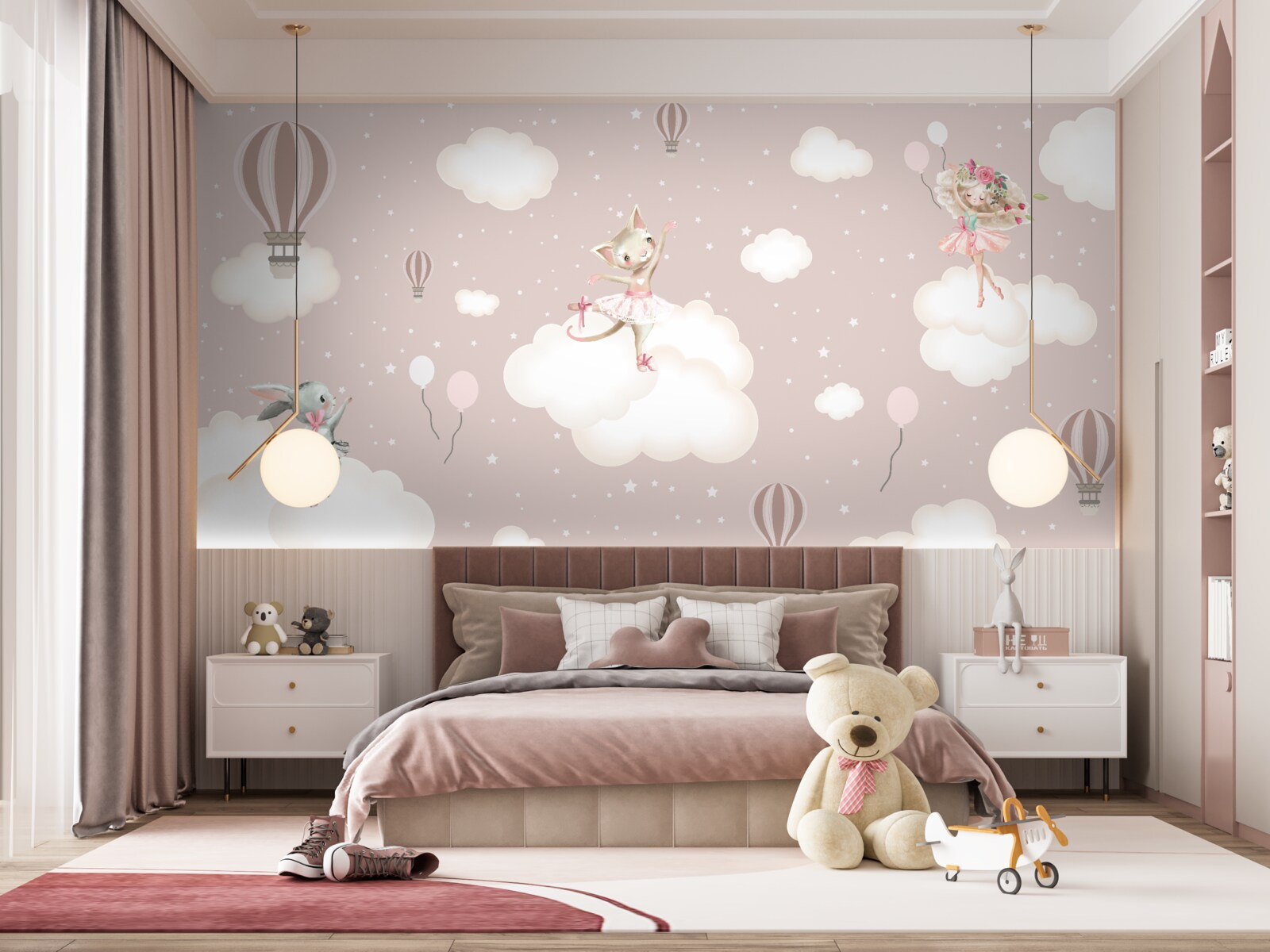 Fototapet creaturi încântătoare luminează norii