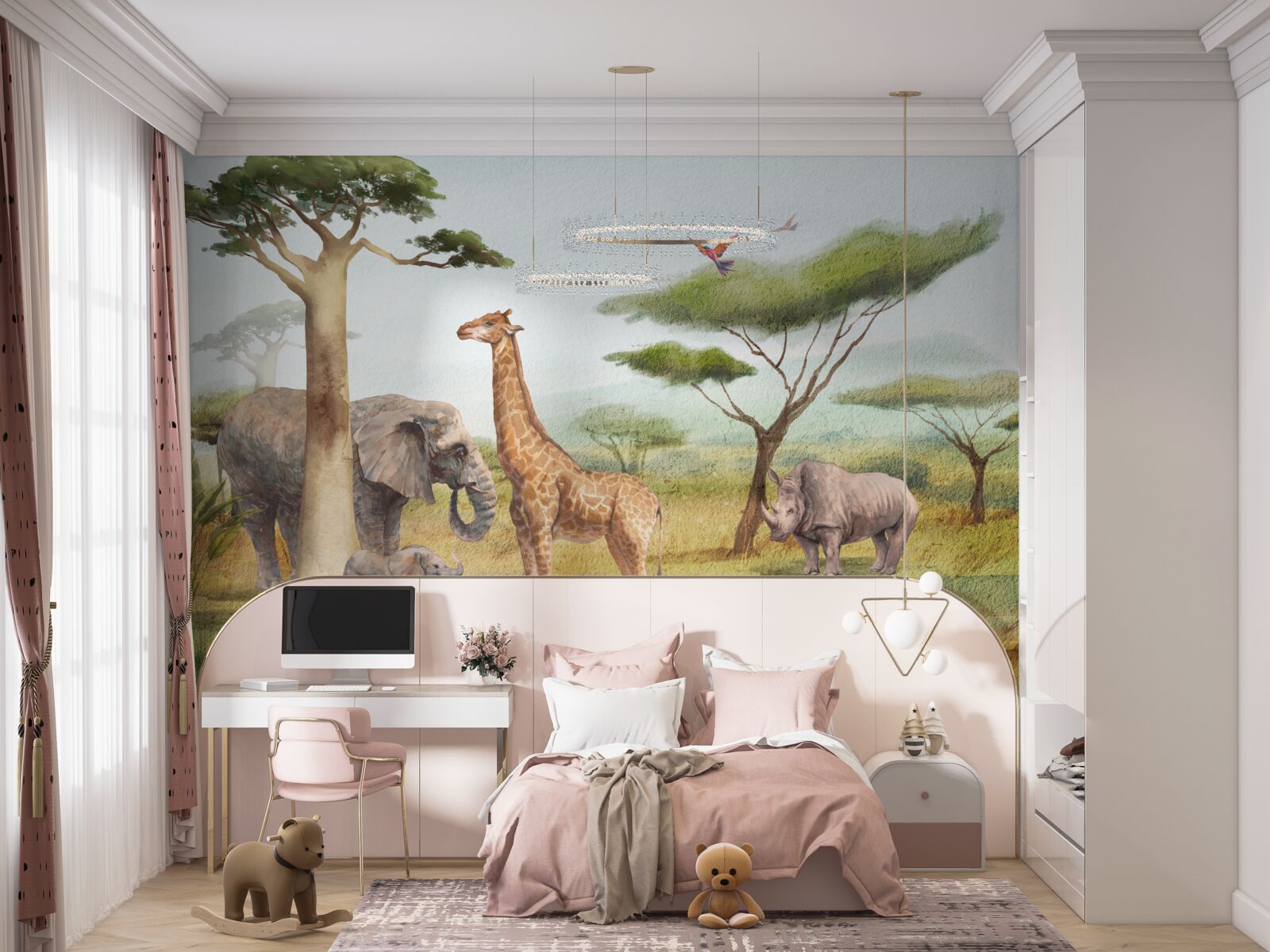 Fototapet animale africane în safari