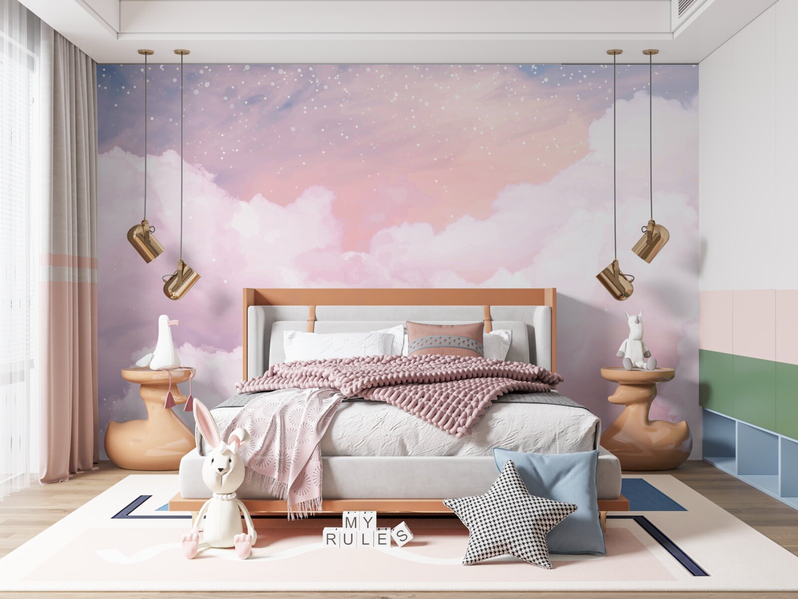 Fototapet nori roz moale