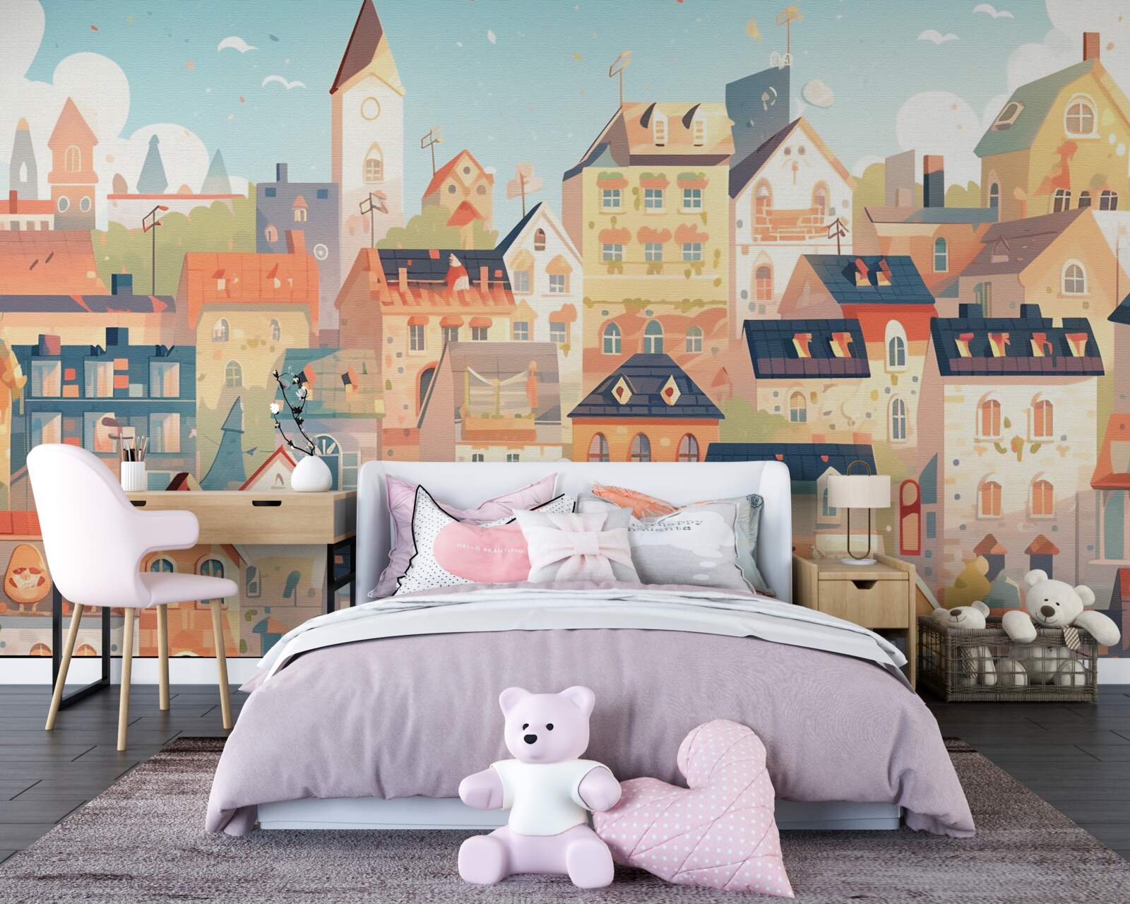 Fototapet acoperișuri de case urbane