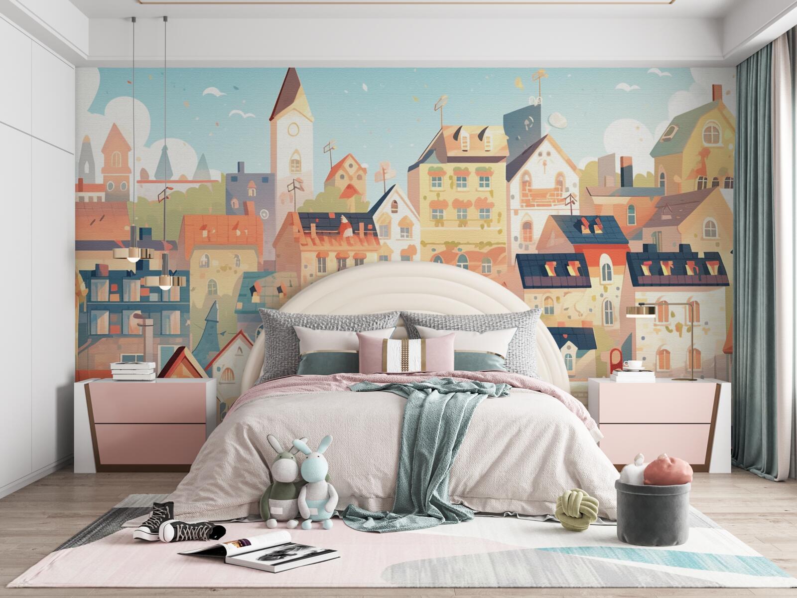 Fototapet acoperișuri de case urbane