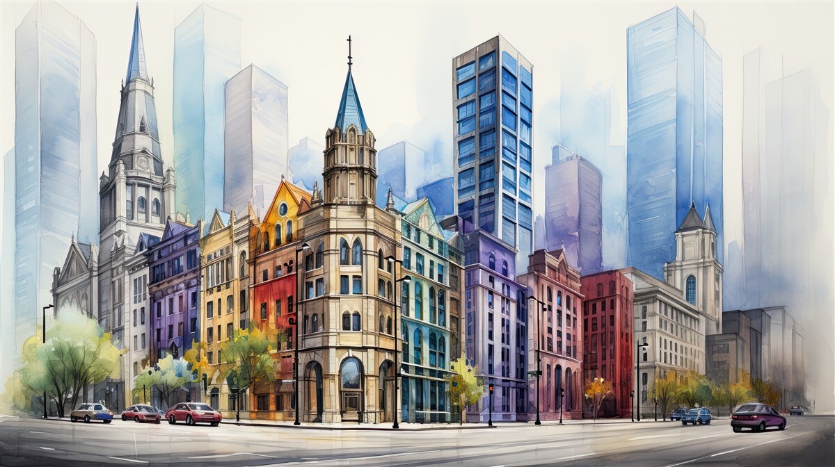 Fototapet strada este desenată incredibil de frumos