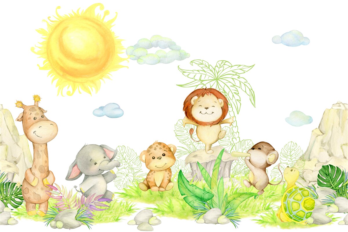 Fototapet animalele mici se distrează