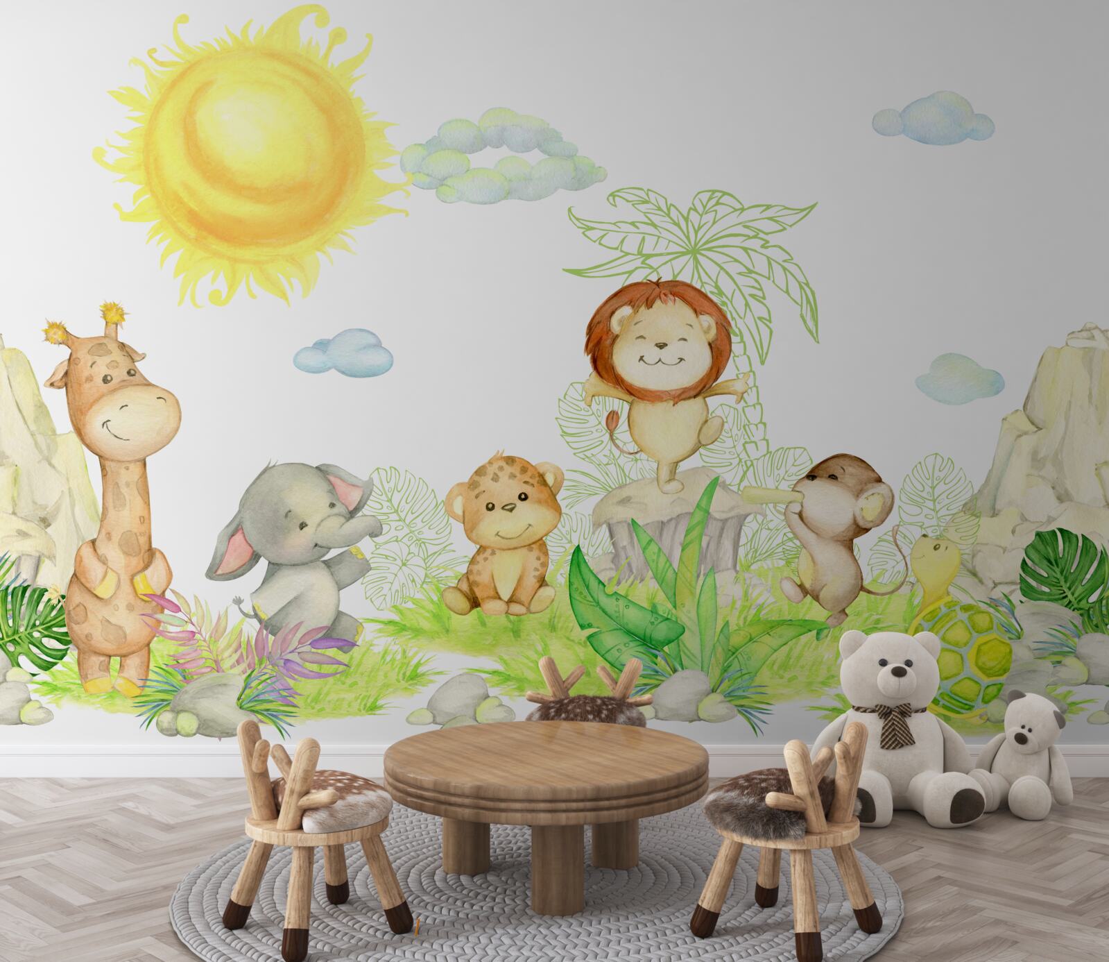 Fototapet animalele mici se distrează