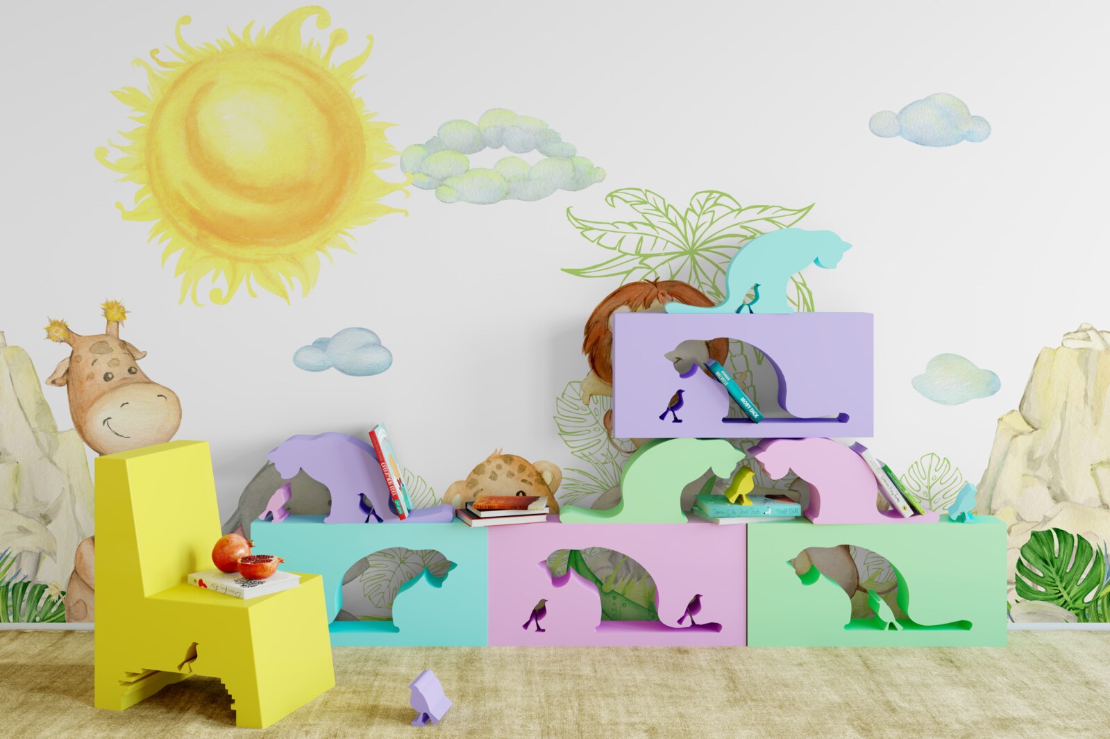 Fototapet animalele mici se distrează