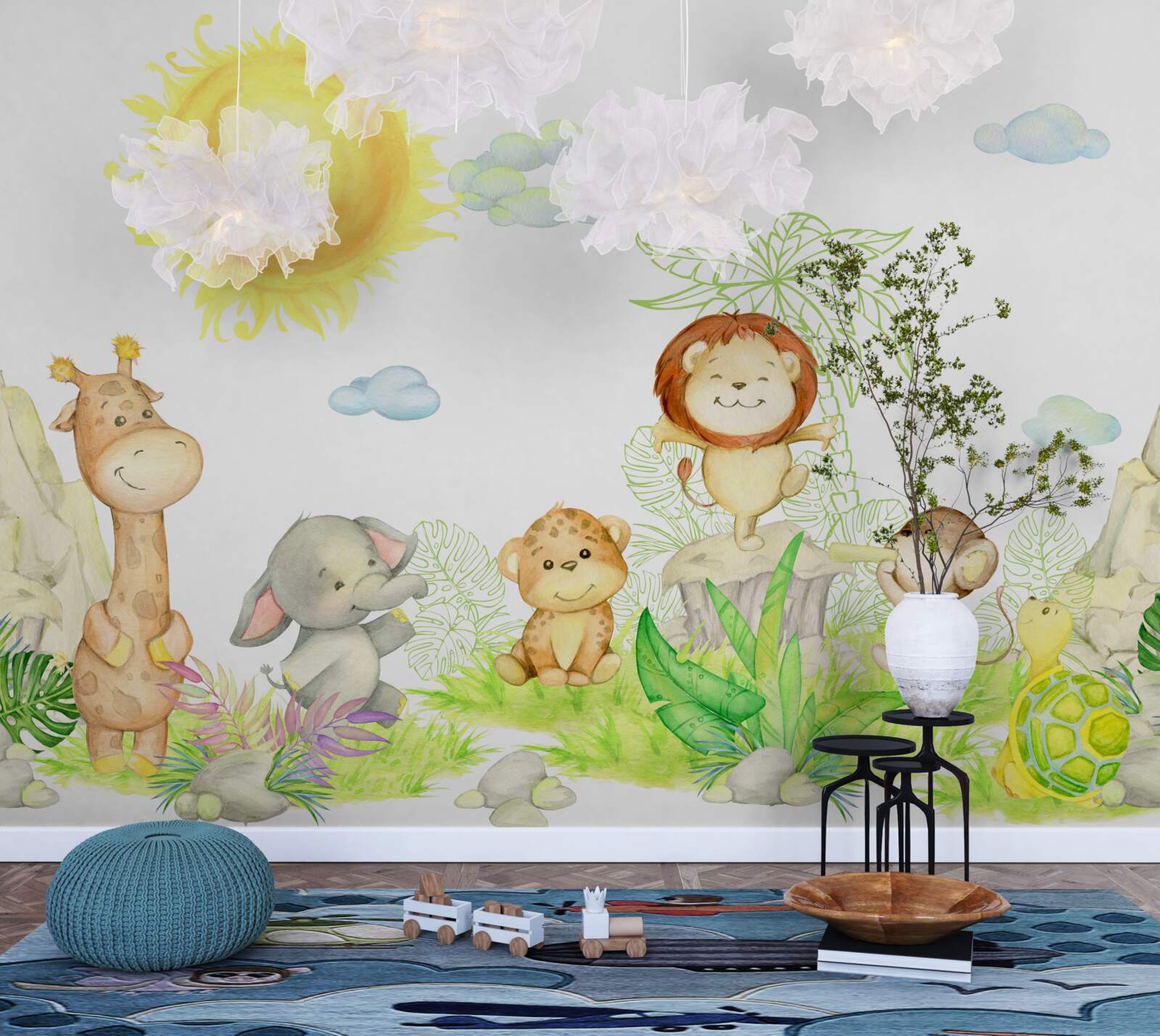 Fototapet animalele mici se distrează