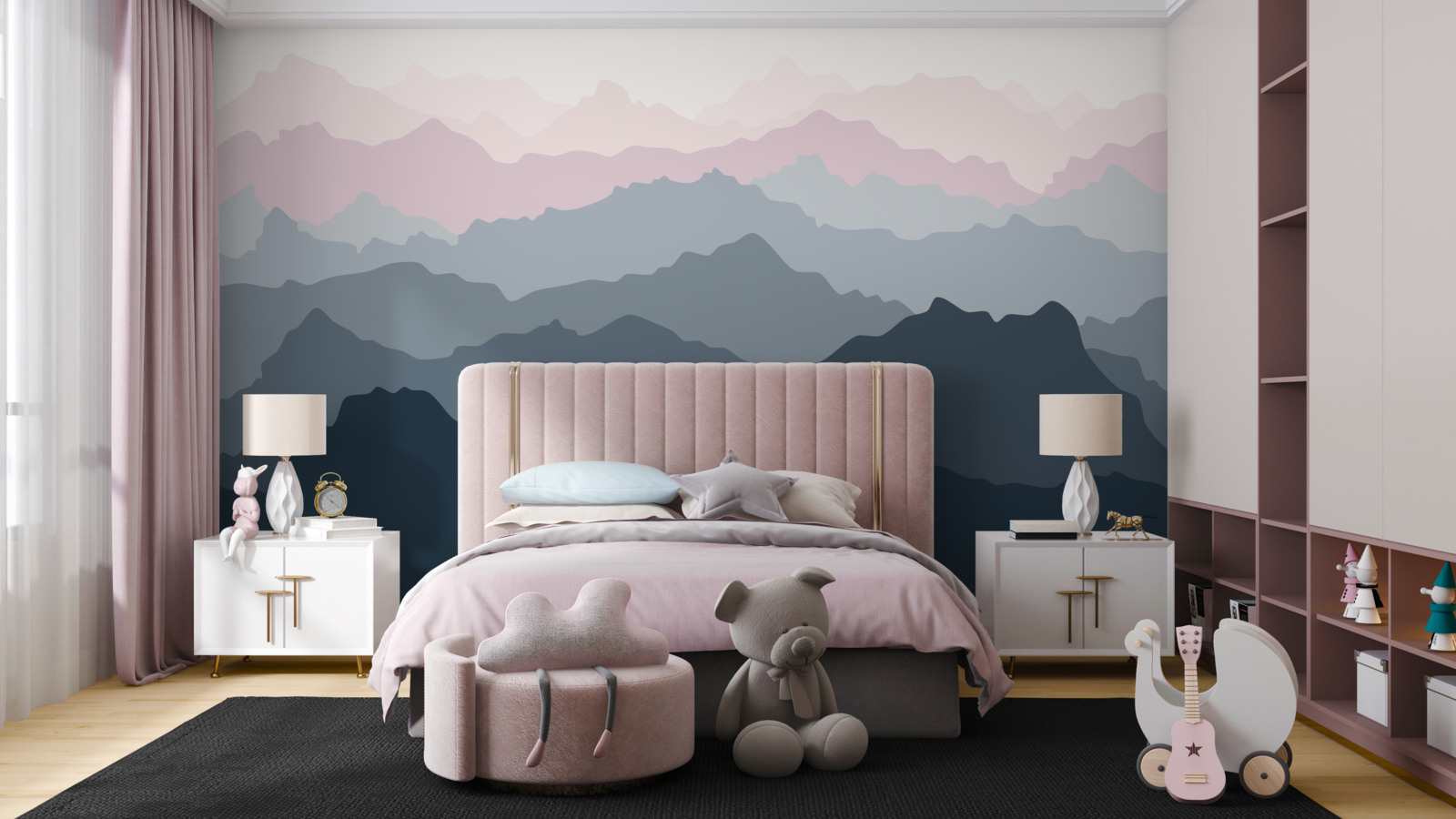 Fototapet siluete de munte în diferite nuanțe