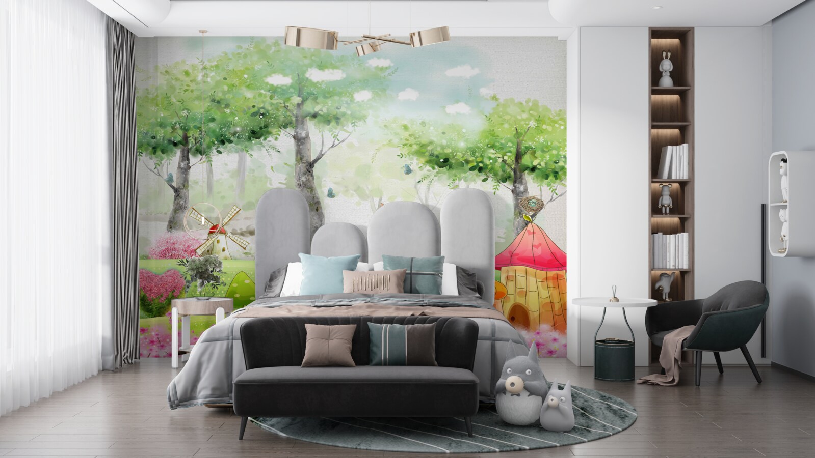 Fototapet animal nordic într-un luminiș luminos