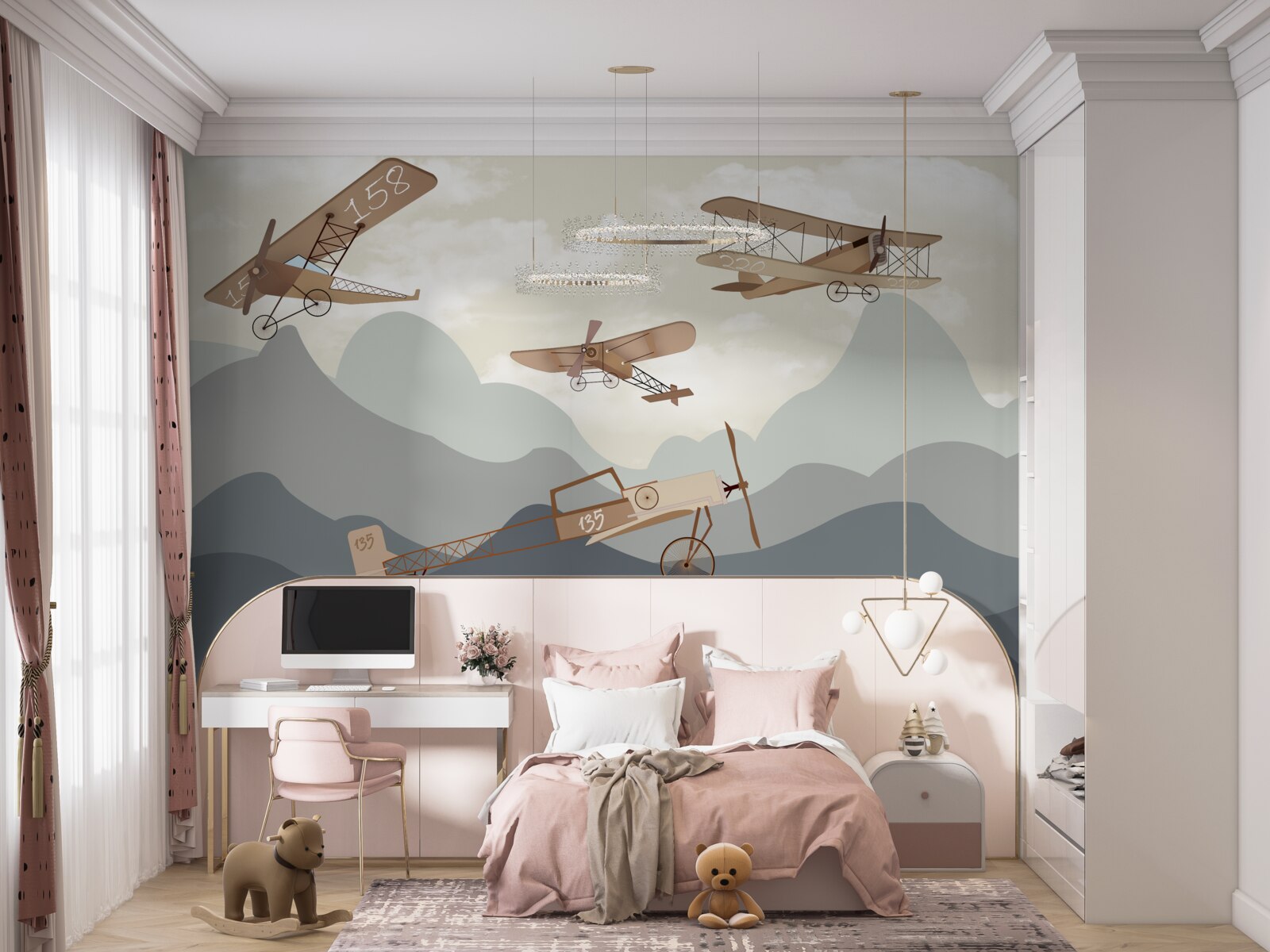 Fototapet zboruri cu aeronave de epocă