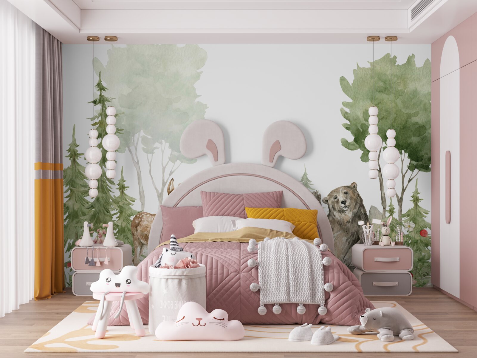 Fototapet urs, ren și vulpe în sălbăticie