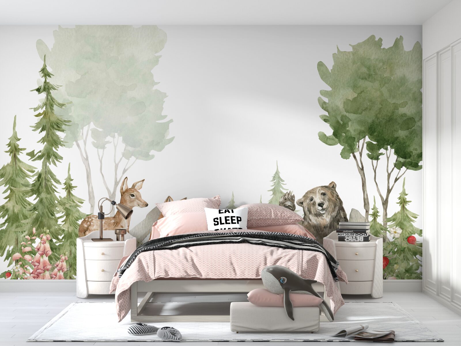 Fototapet urs, ren și vulpe în sălbăticie