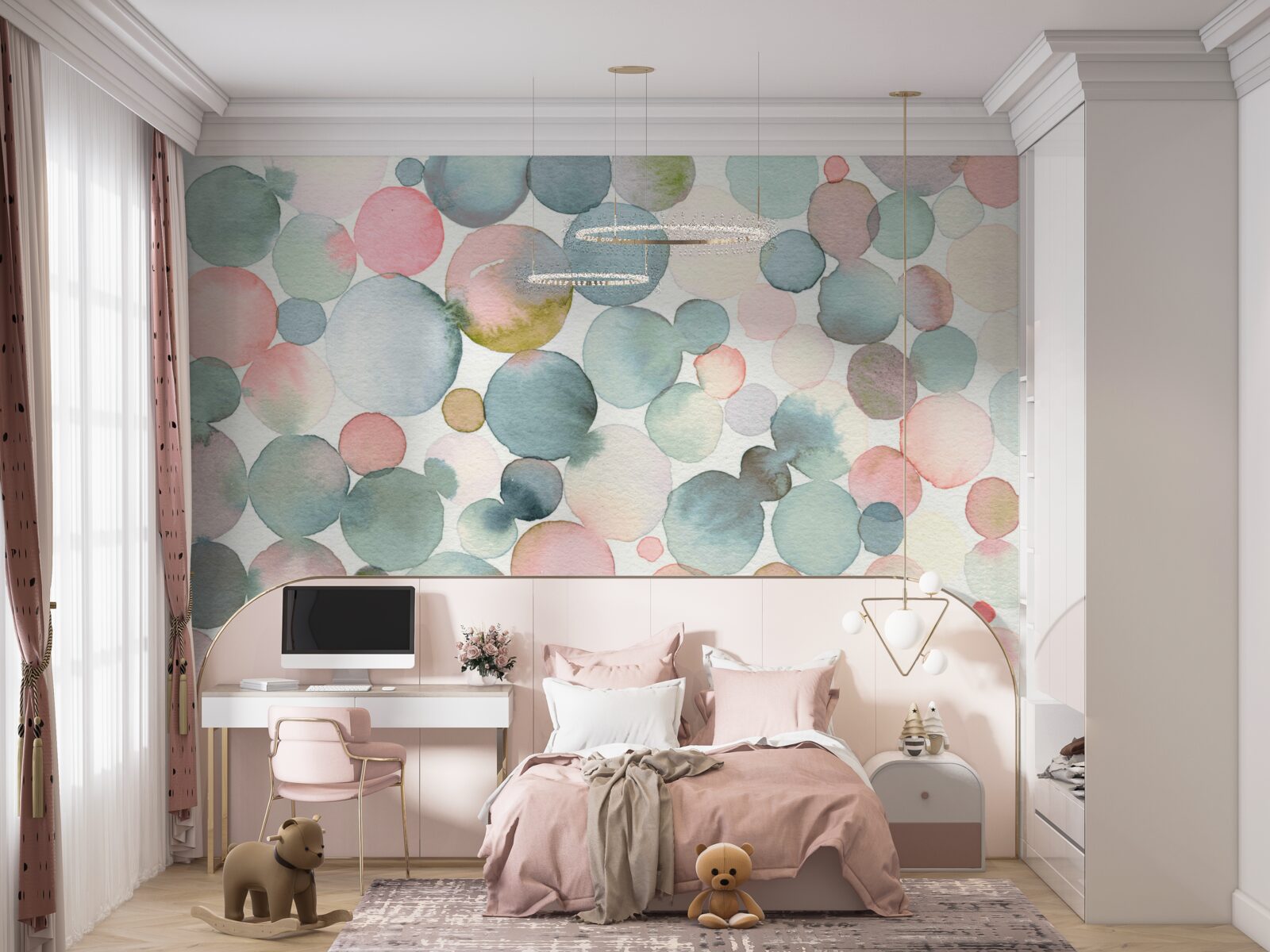 Fototapet bule în diferite nuanțe umplute cu acuarele