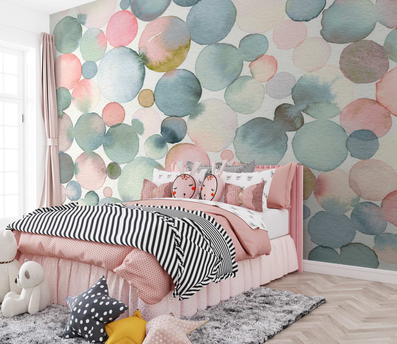 Fototapet bule în diferite nuanțe umplute cu acuarele