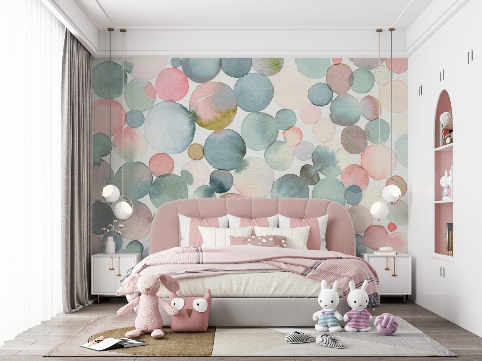 Fototapet bule în diferite nuanțe umplute cu acuarele