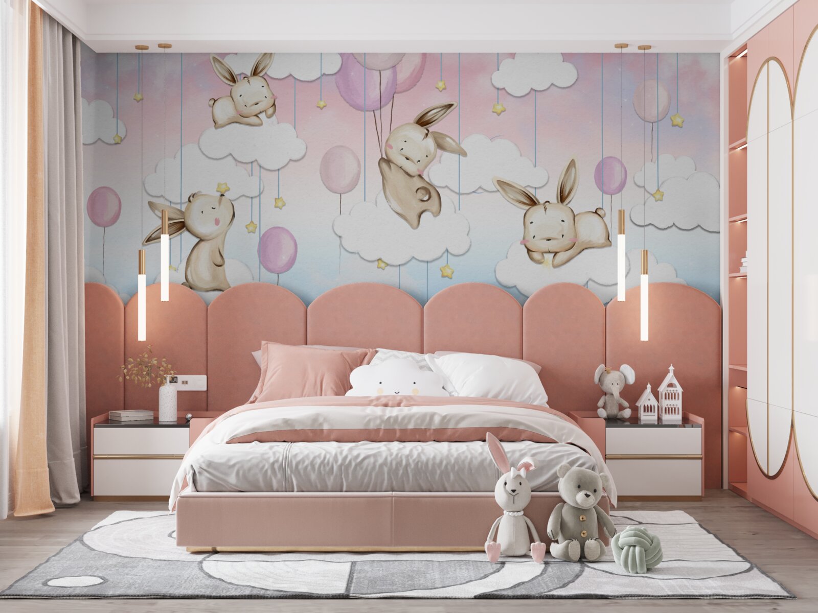 Fototapet iepuri în nori