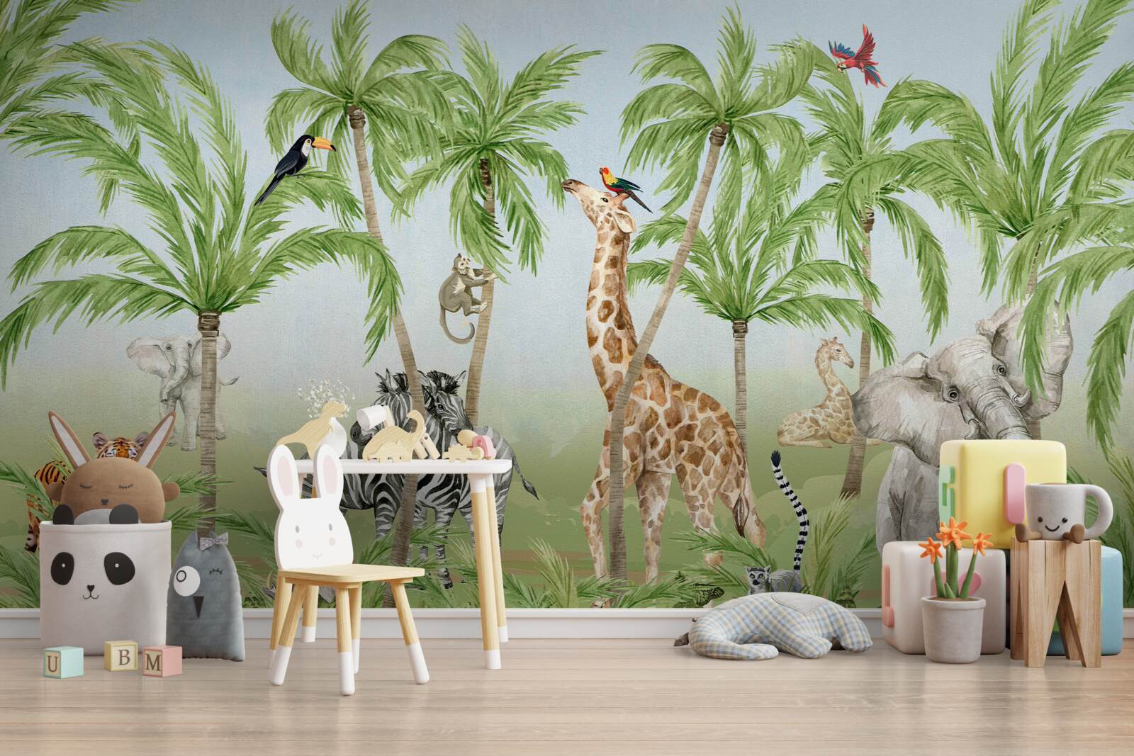 Fototapet plimbarea creaturilor printr-o junglă tropicală