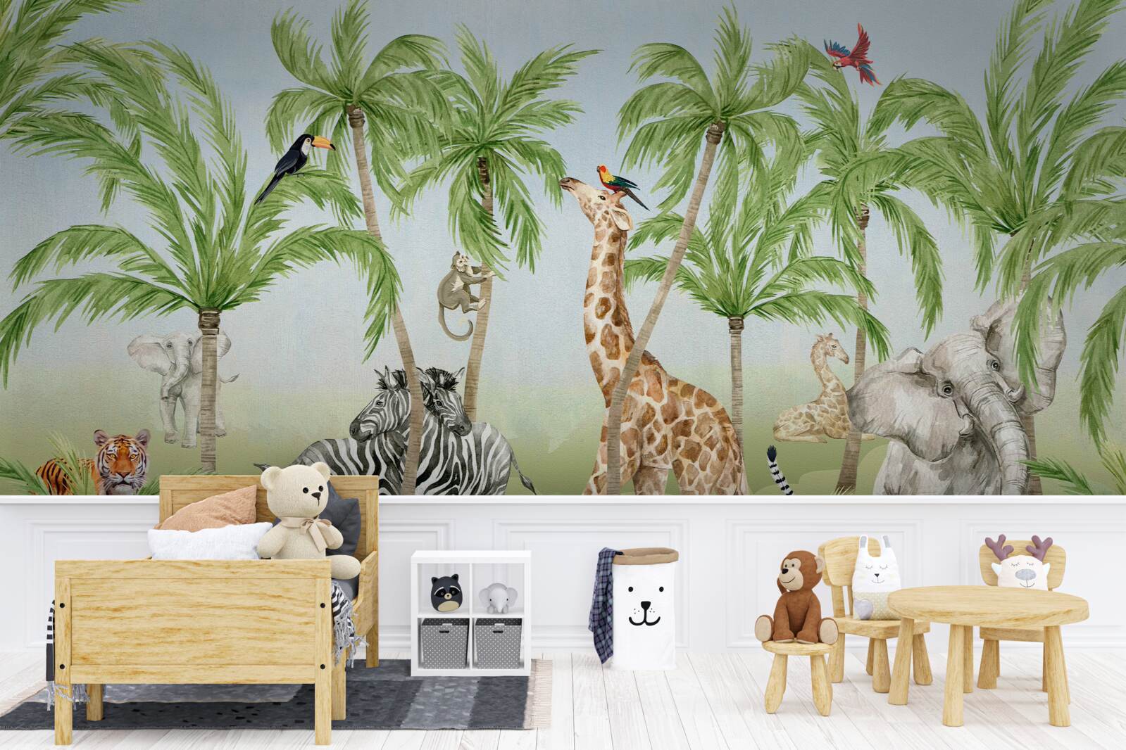 Fototapet plimbarea creaturilor printr-o junglă tropicală