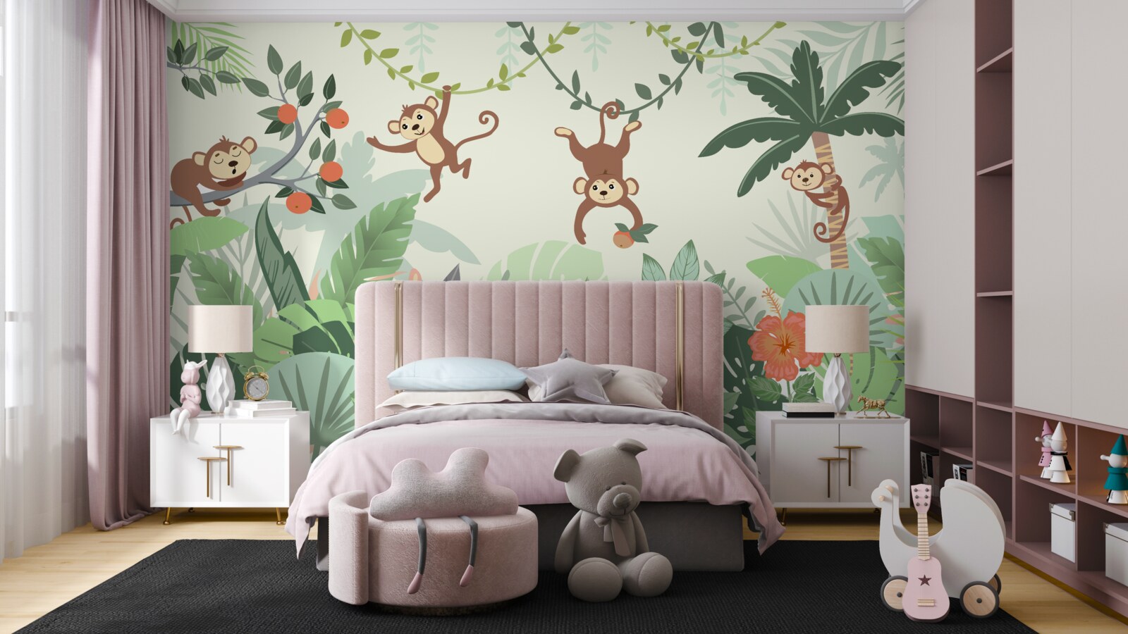 Fototapet năzbâtiile sălbatice ale maimuțelor