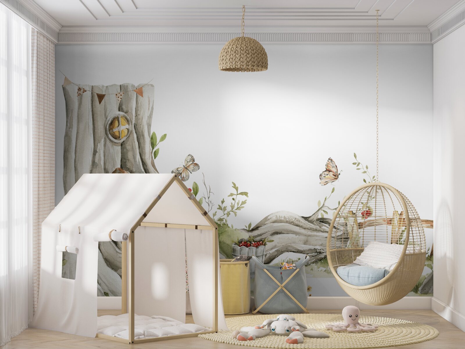 Fototapet intrarea în locuința de lemn a locuitorului pădurii