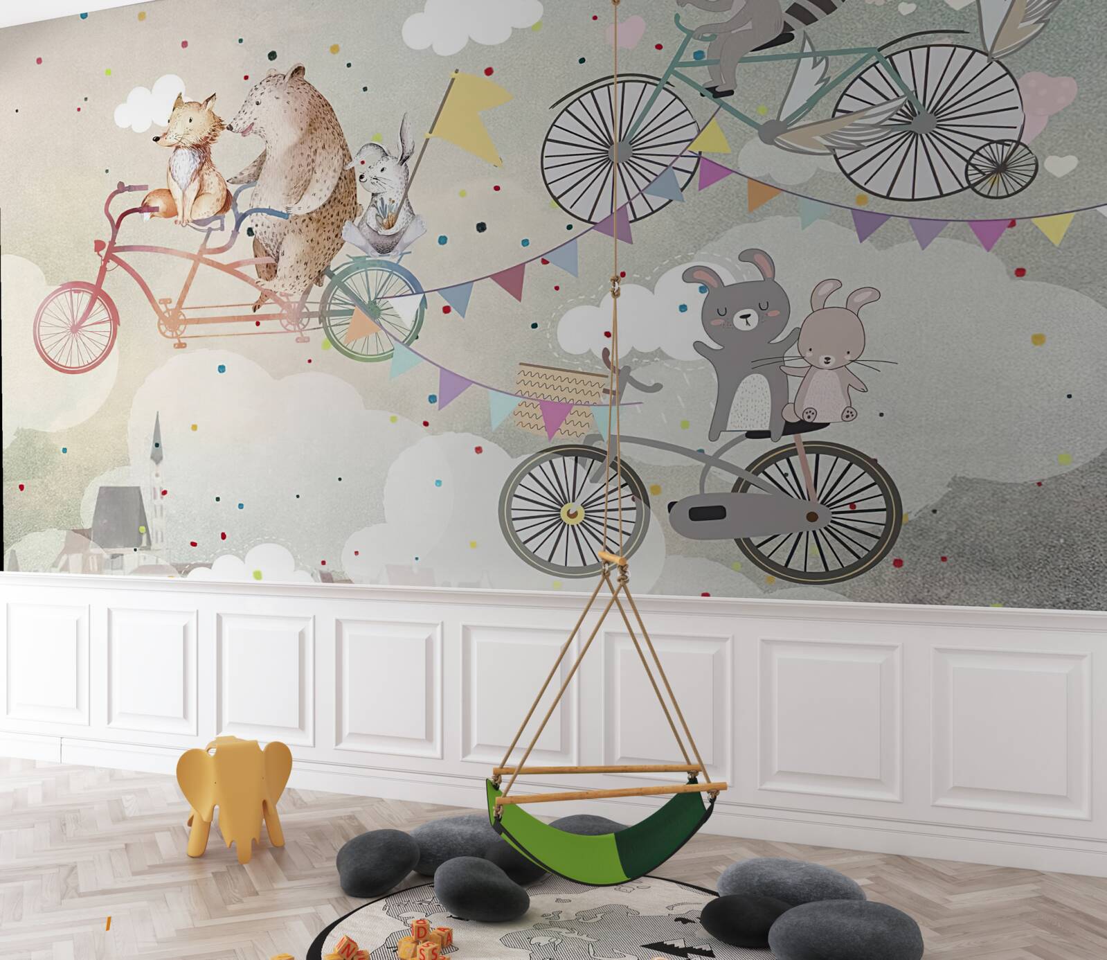 Fototapet creaturi pe vehicule cu două roți