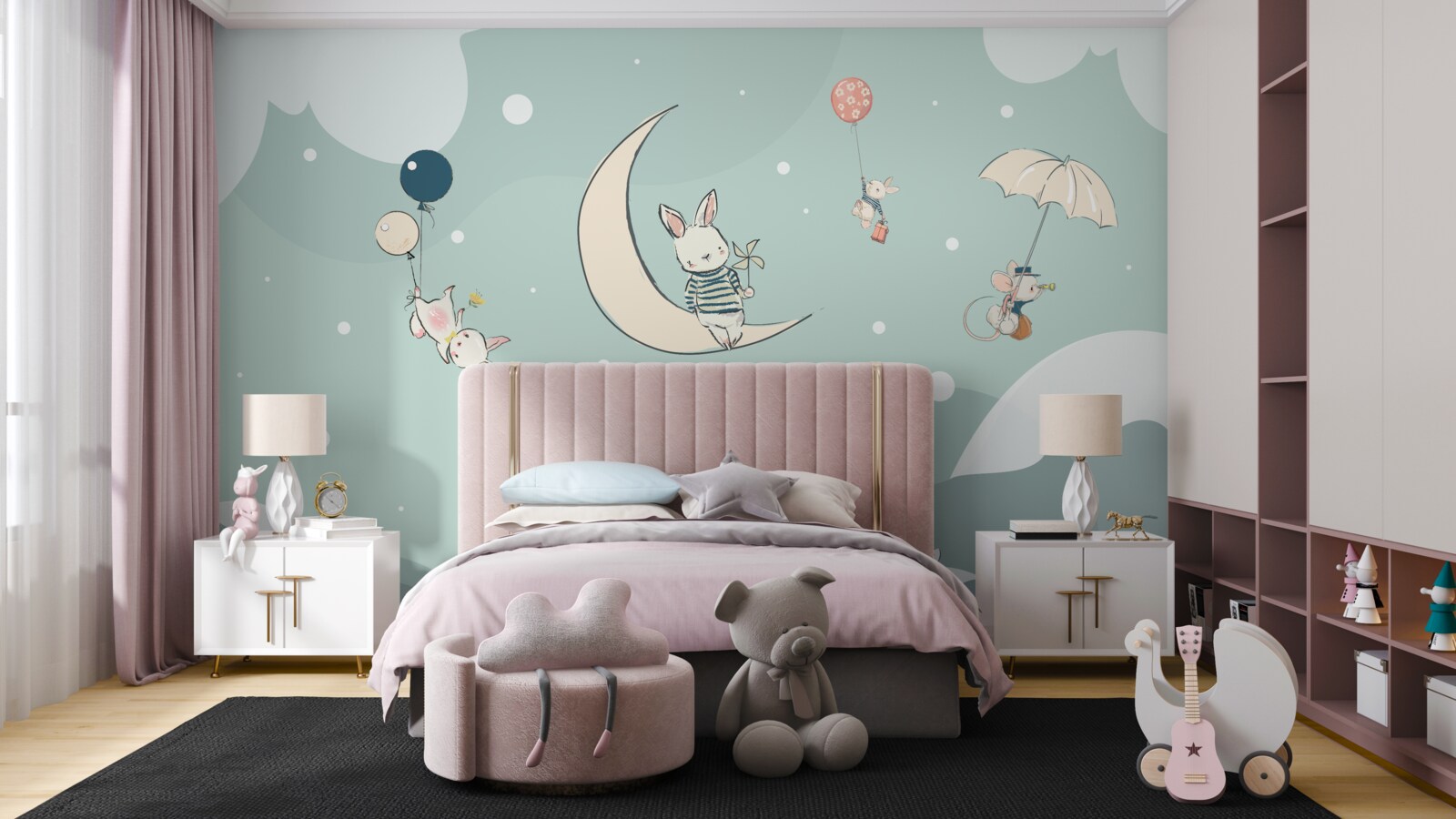 Fototapet creaturile se joacă în imensitatea cerului