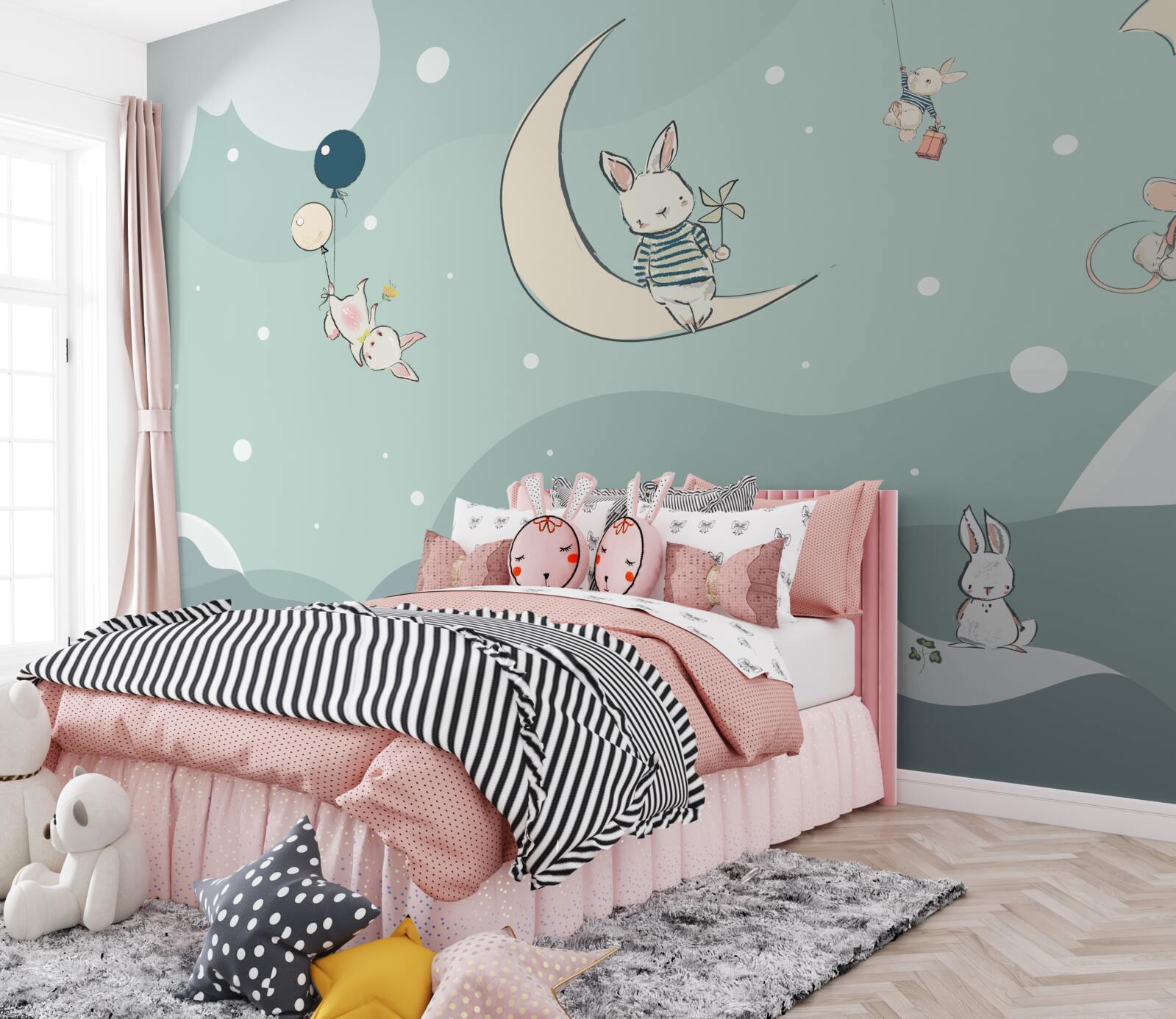 Fototapet creaturile se joacă în imensitatea cerului