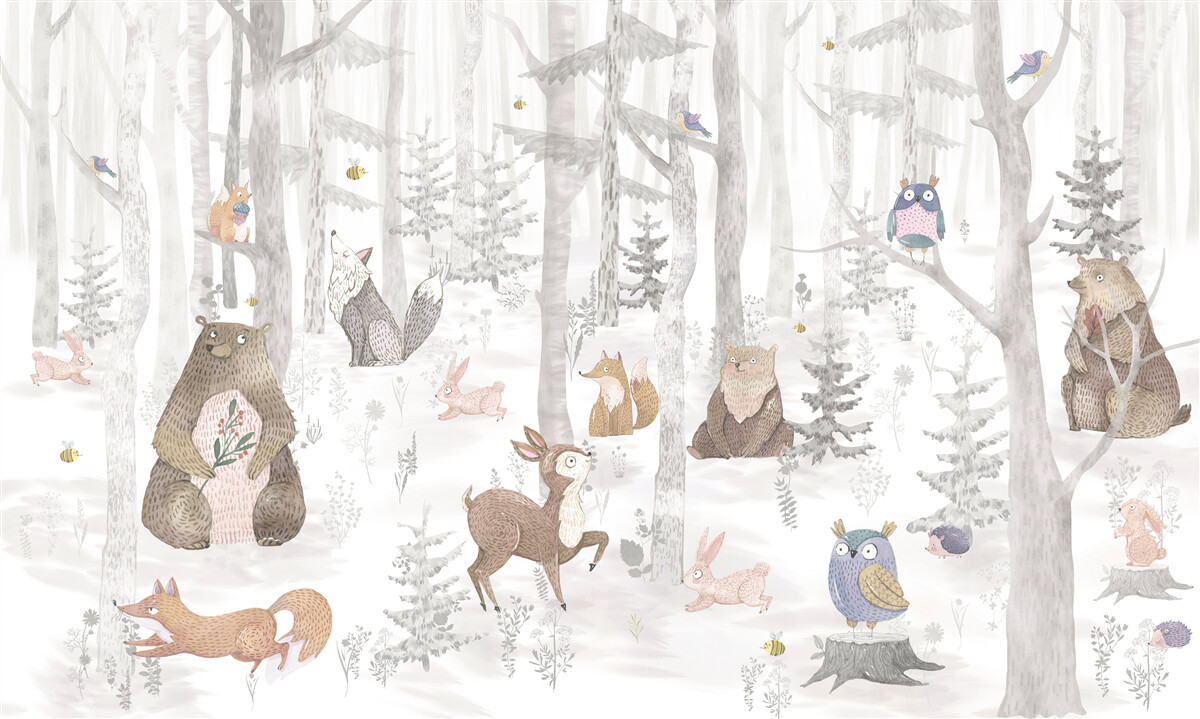 Fototapet urșii și diverse alte animale trăiesc în pădure