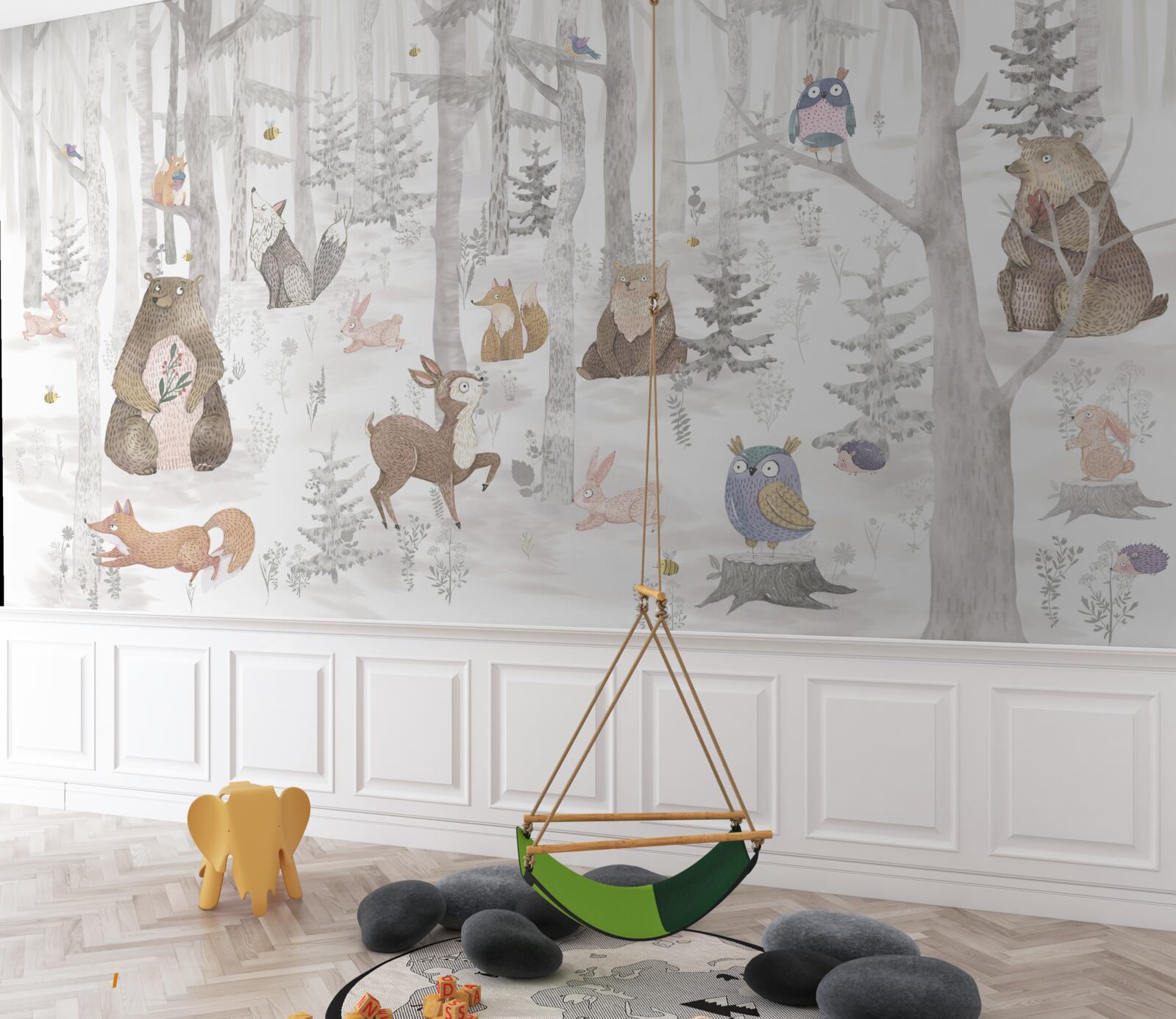 Fototapet urșii și diverse alte animale trăiesc în pădure