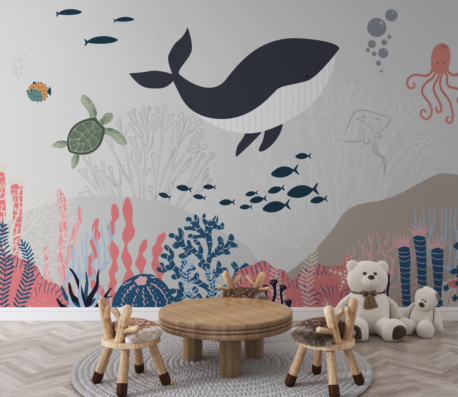 Fototapet animale care trăiesc în adâncurile oceanului