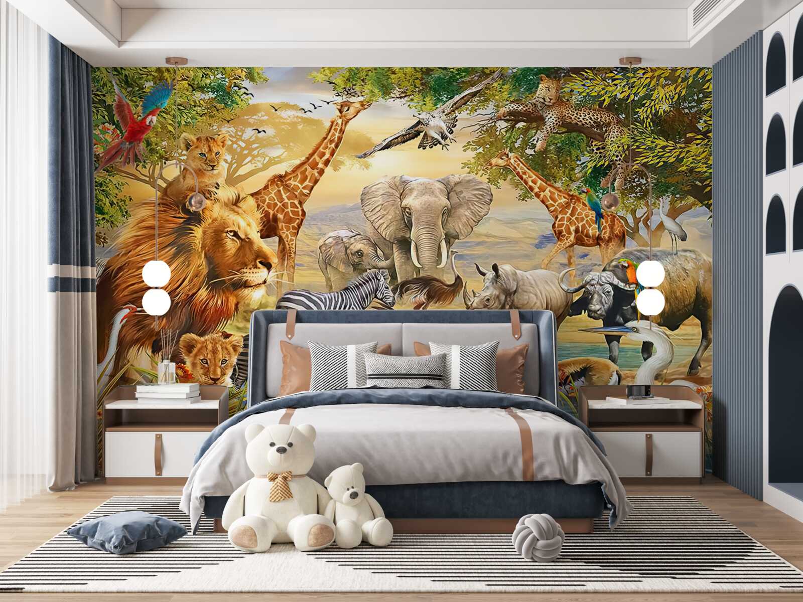 Fototapet animale africane lângă iaz