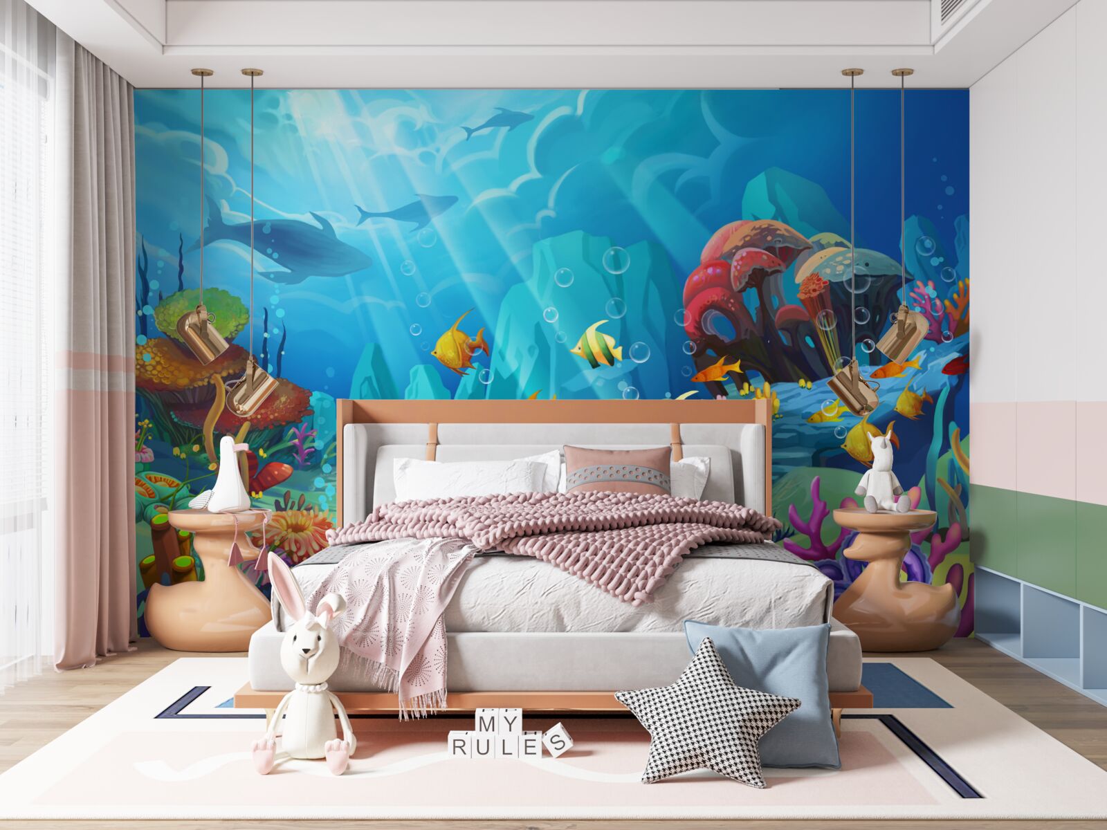 Fototapet un univers subacvatic plin de culoare