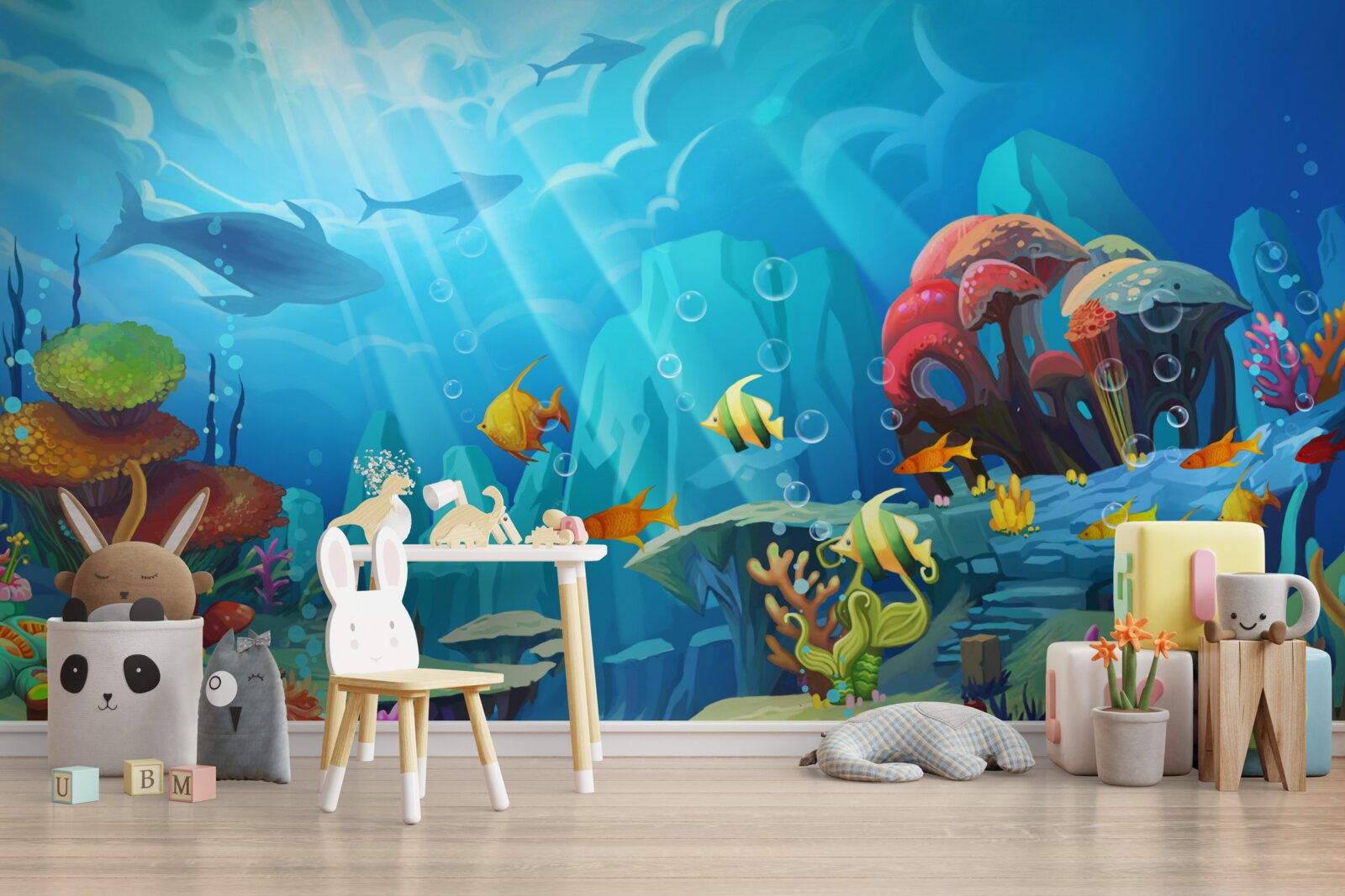 Fototapet un univers subacvatic plin de culoare