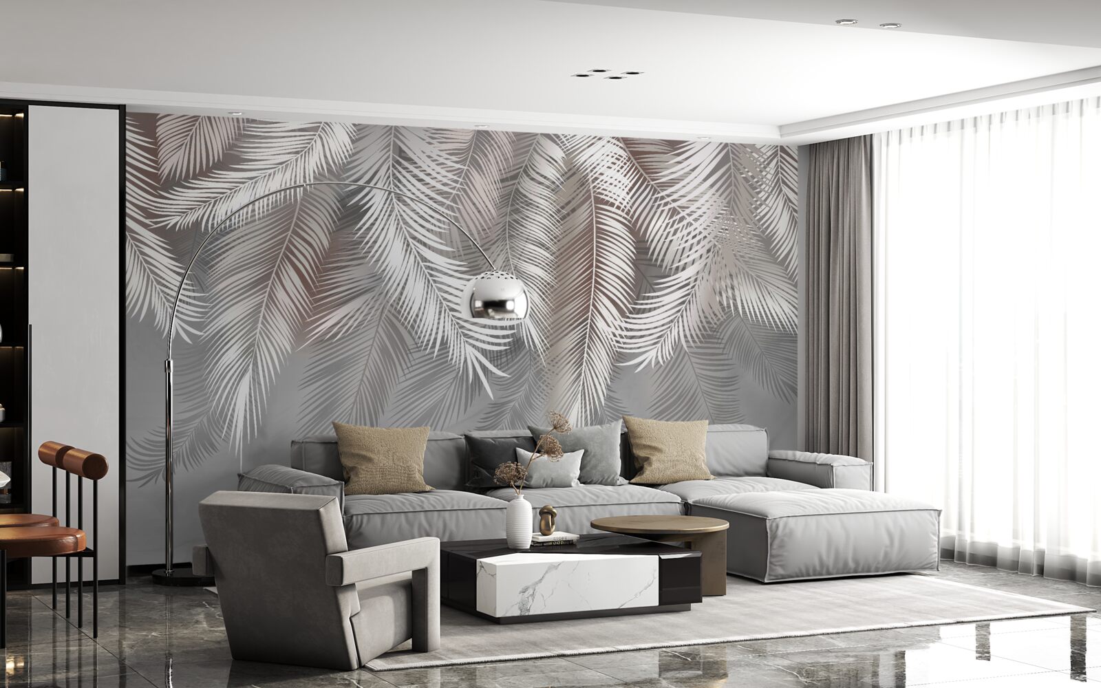 Fototapet bara din fundal este gri