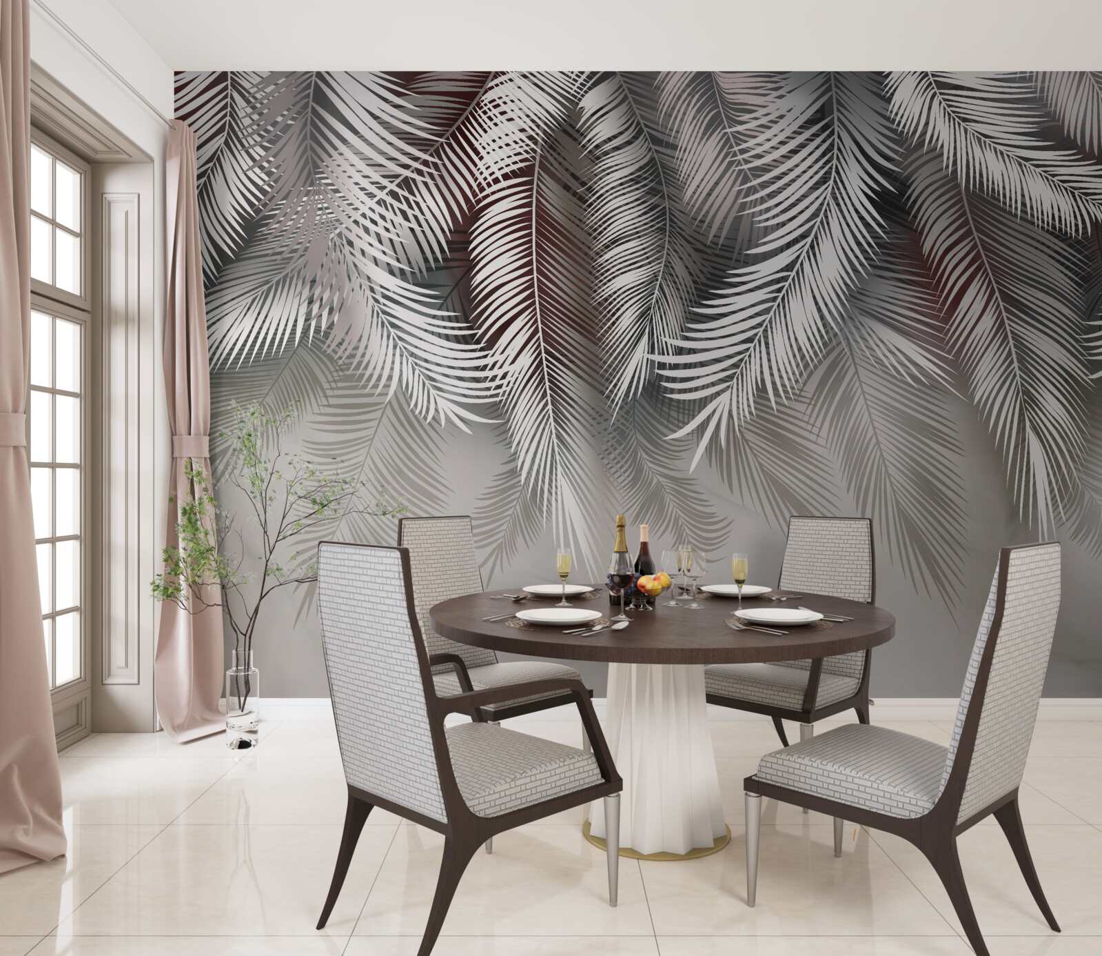 Fototapet frunze de palmier întoarse cu susul în jos