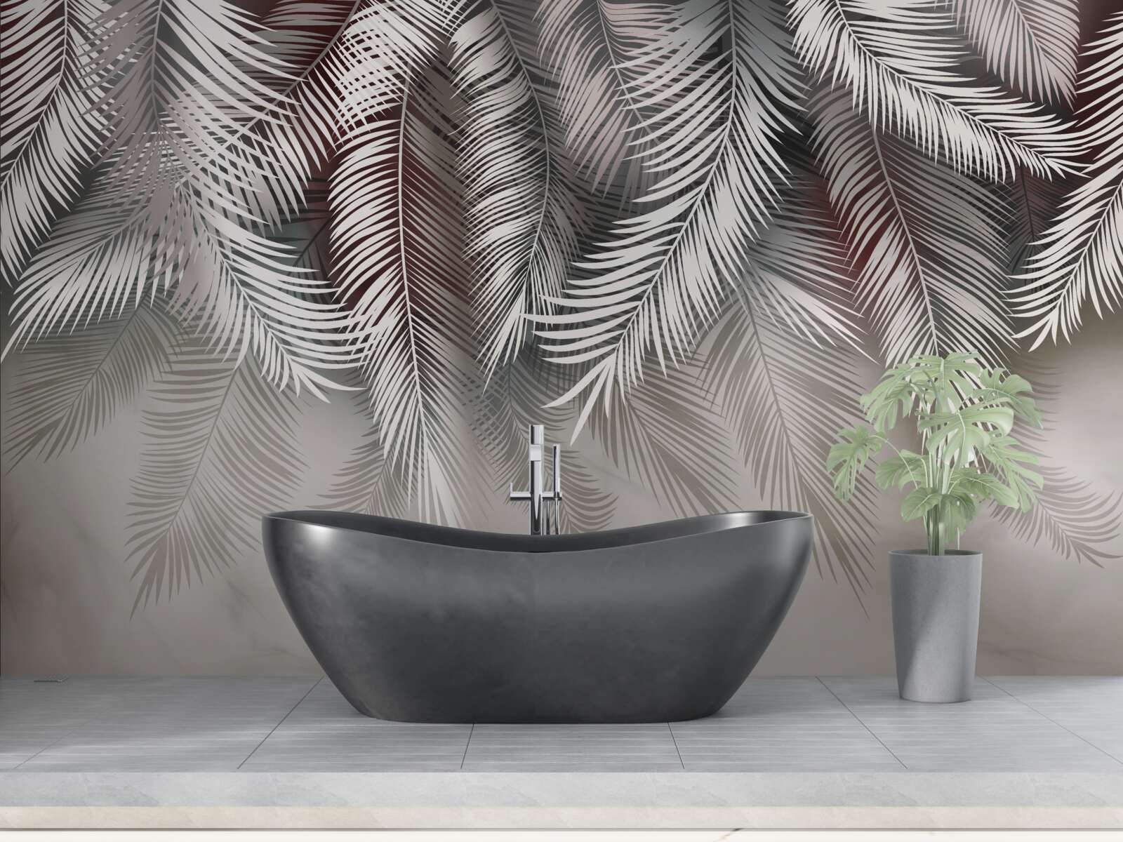 Fototapet frunze de palmier întoarse cu susul în jos